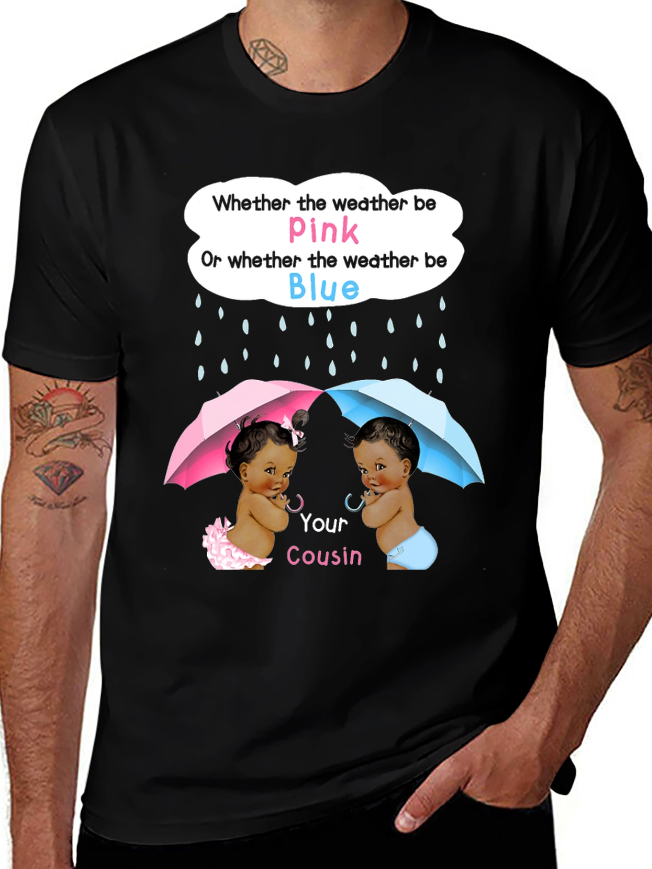 Variant 19 of Pink or Blue Cousin Gender Reveal T-Shirt