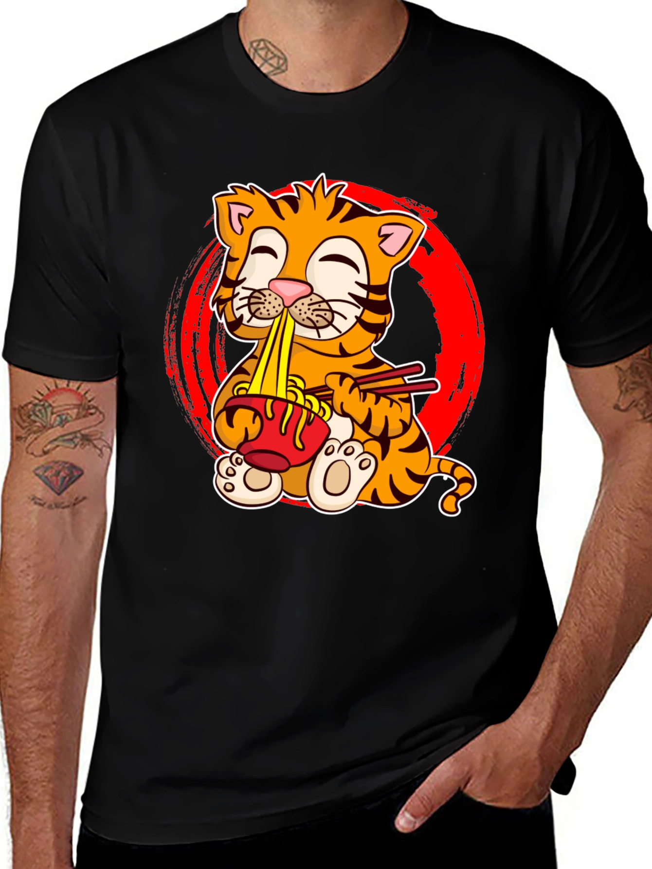 Variant 23 of Cute Tiger Ramen T-Shirt - Unisex Graphic Tee