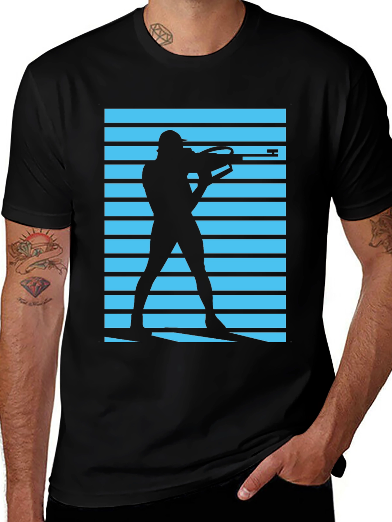 Variant 27 of Retro Shooter Silhouette Tee