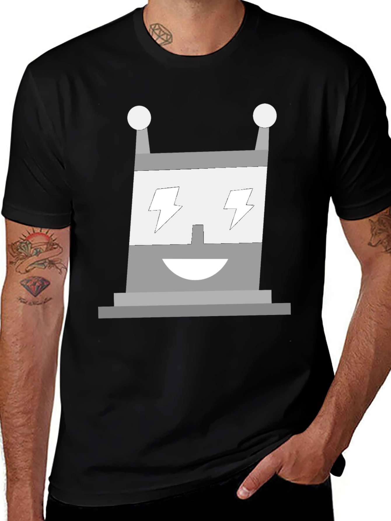 Variant 27 of Robot Face Graphic Tee - Fun & Unique