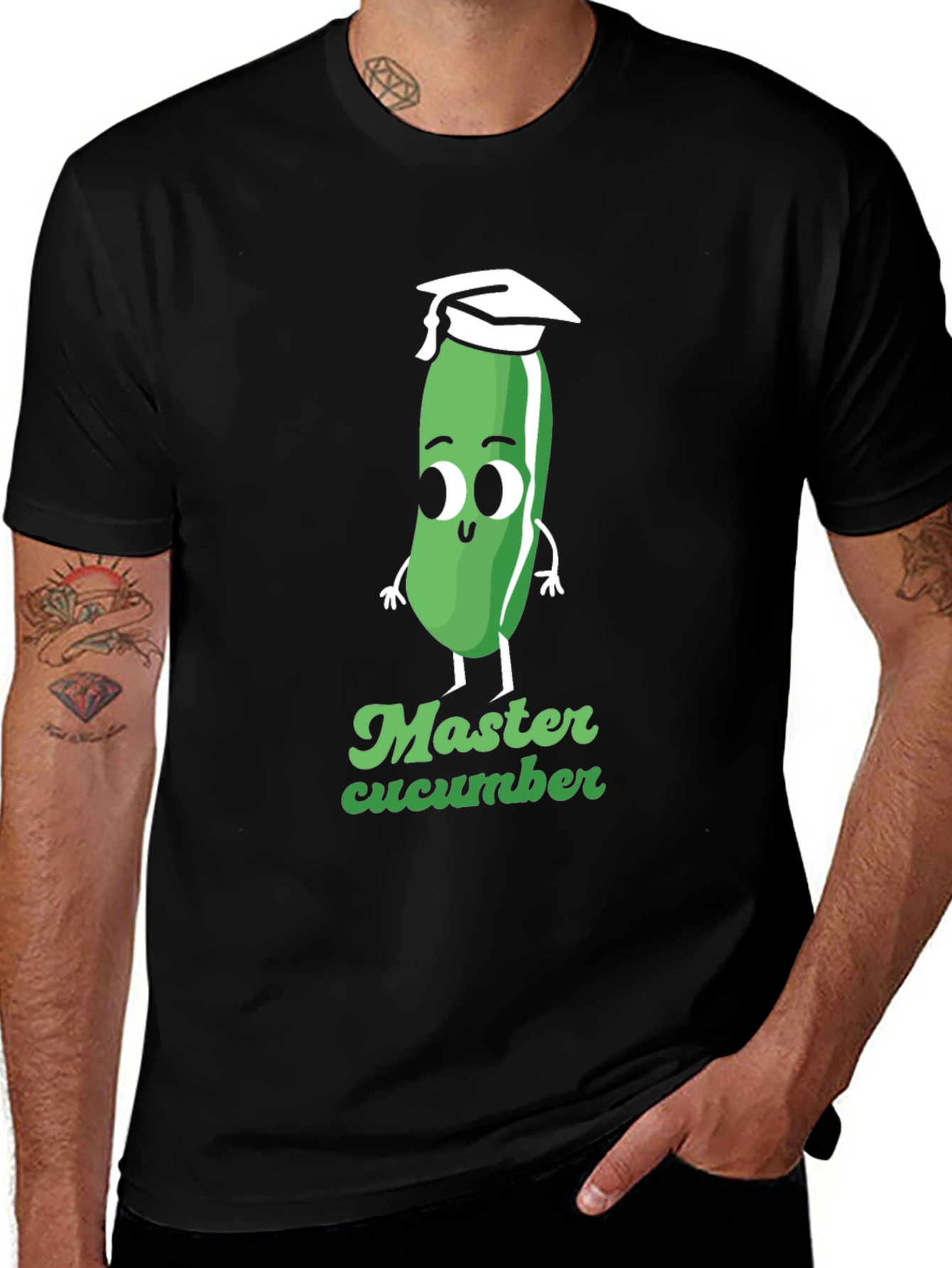 Variant 14 of Master Cucumber Graphic Tee - Black Cotton T-Shirt