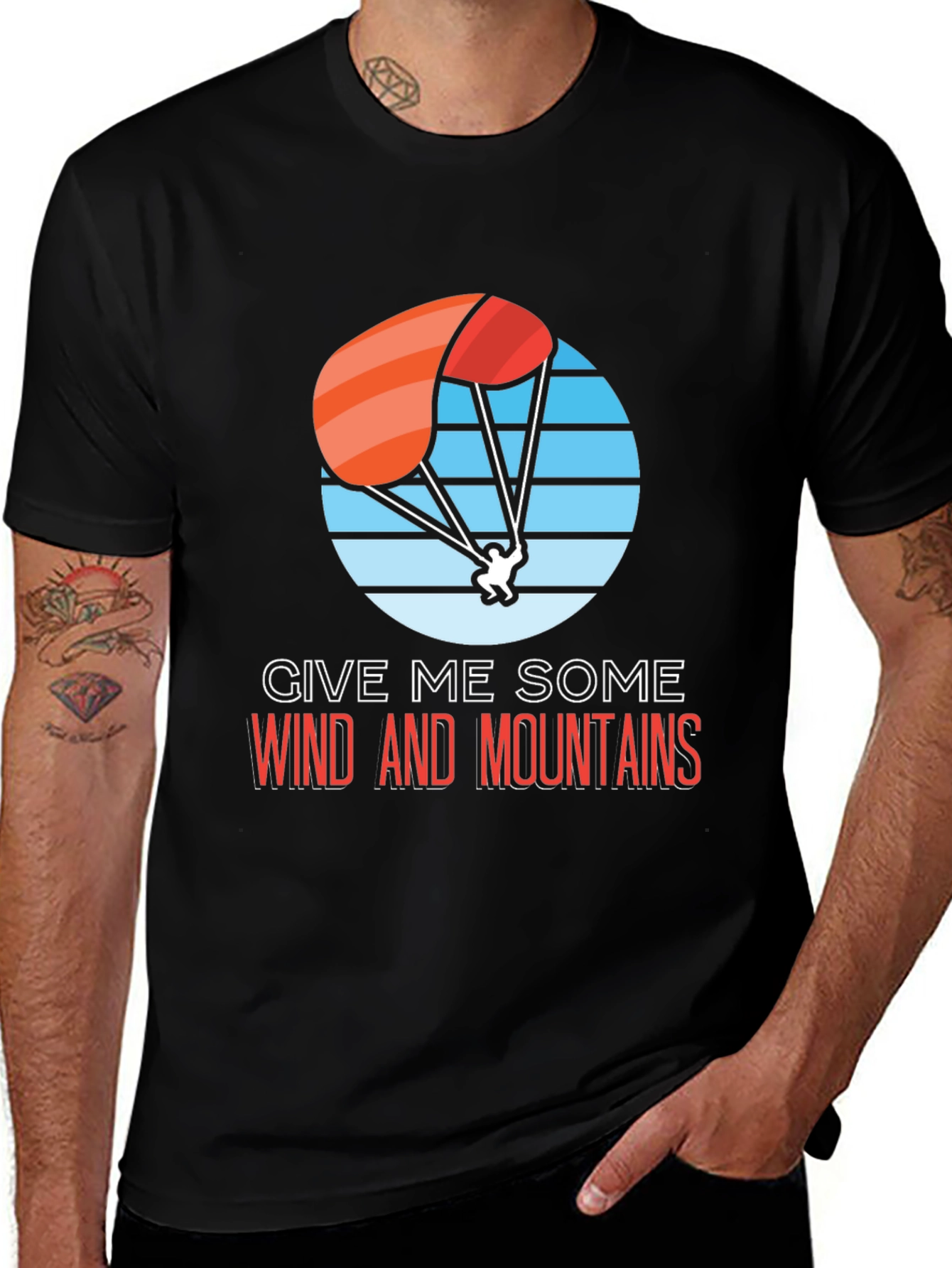 Variant 13 of Wind and Mountains Paragliding T-Shirt
