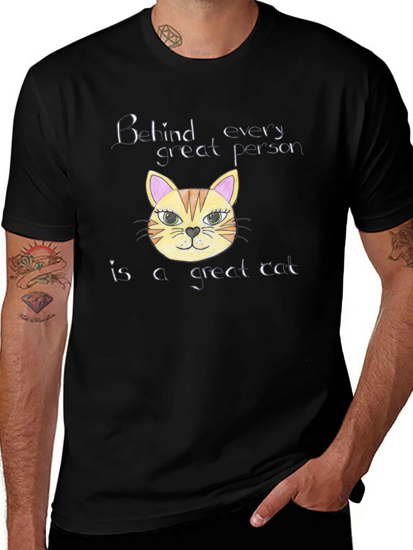 Variant 25 of Cat Lover T-Shirt: Behind Every Great Person