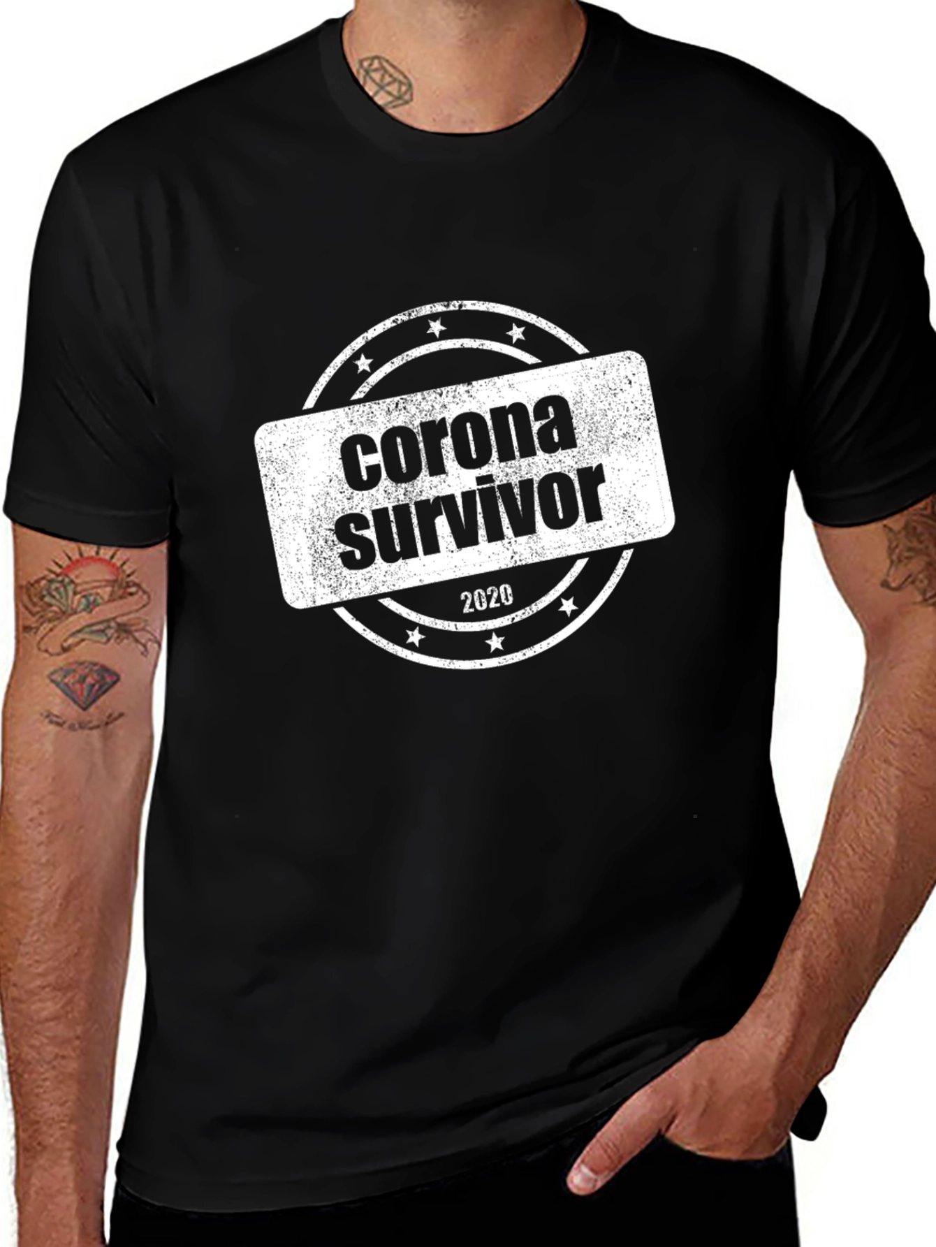 Variant 5 of Corona Survivor 2020 T-Shirt - Black