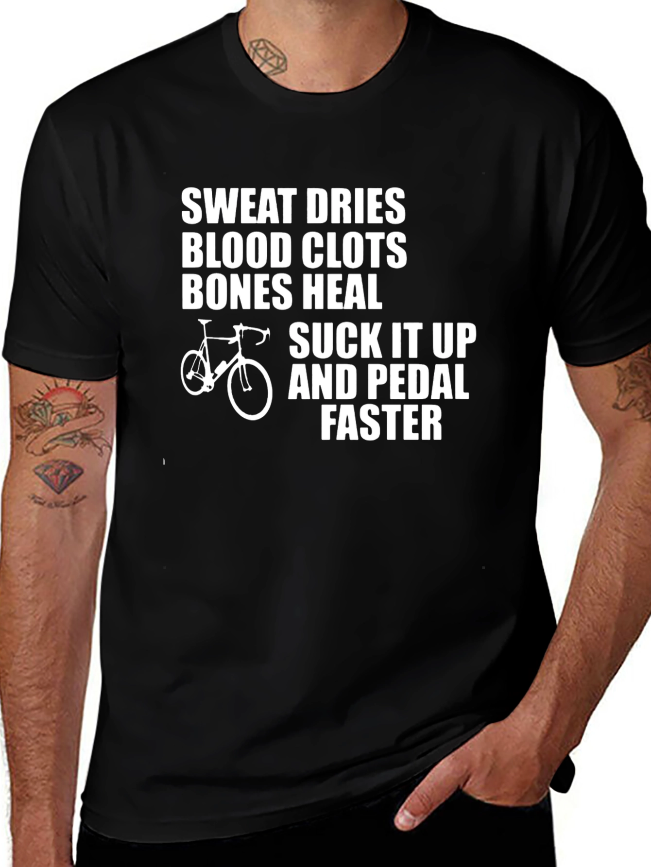 Variant 16 of Sweat Dries, Blood Clots, Bones Heal Cycling T-Shirt