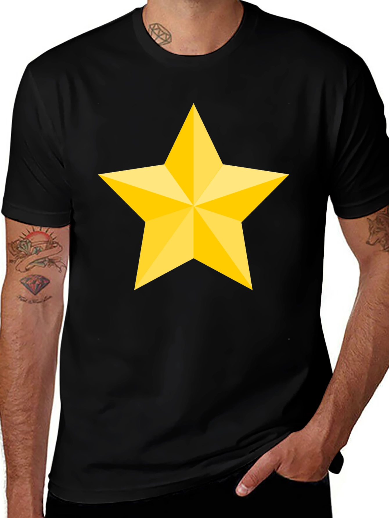 Variant 8 of Bold Star Graphic Black T-Shirt