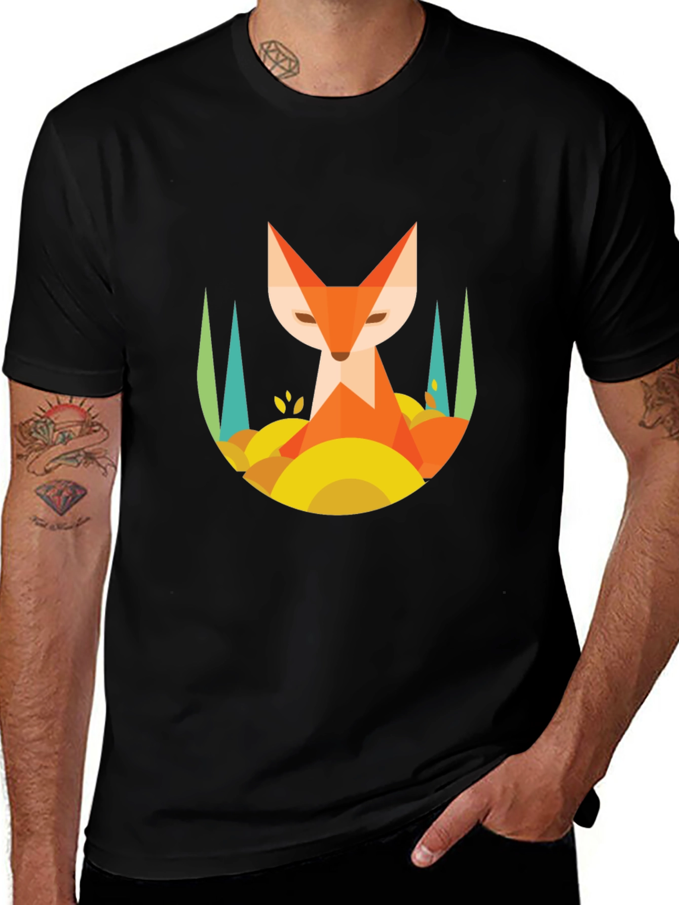Variant 19 of Geometric Fox Graphic Tee - Modern Unisex Shirt