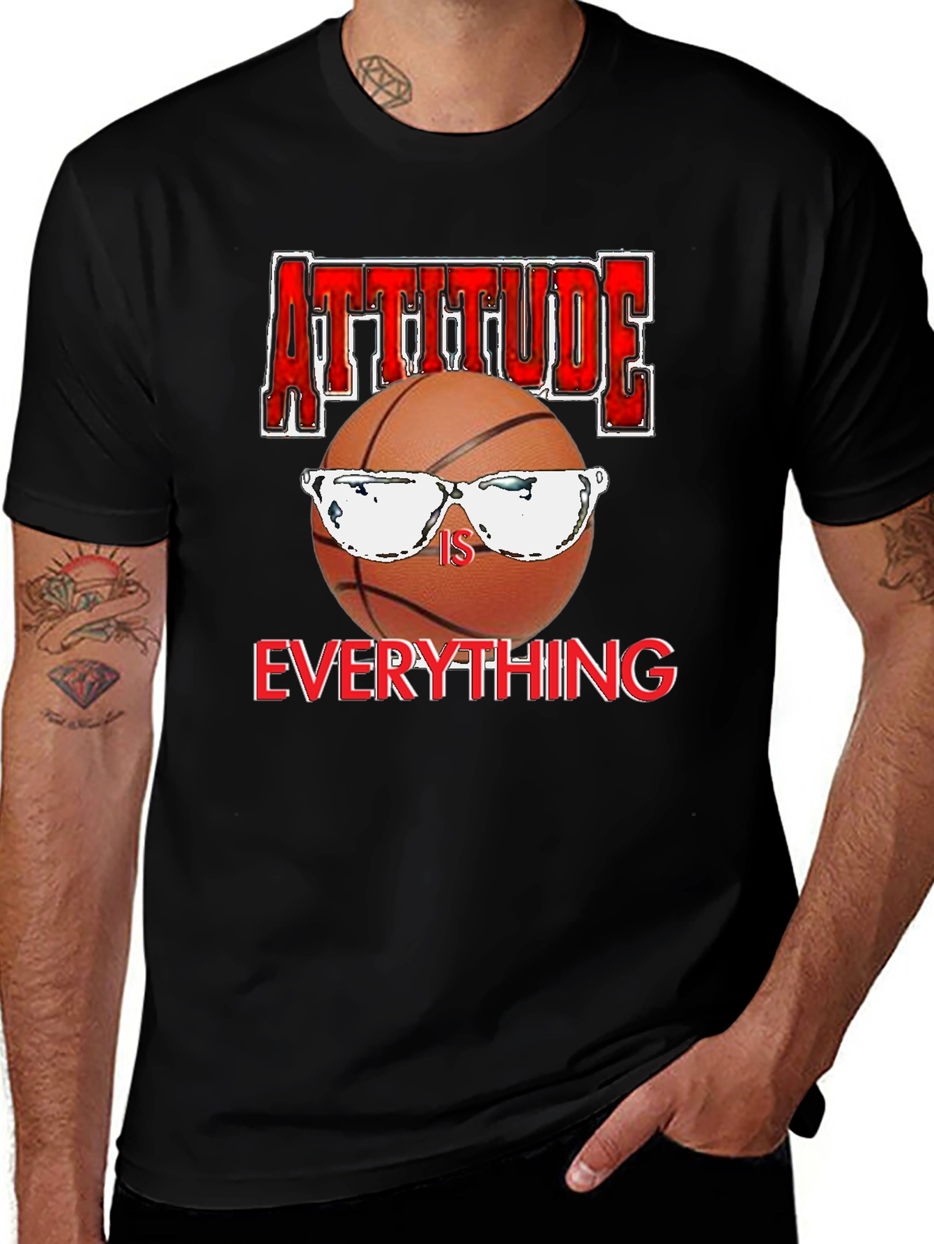 Variant 27 of Attitude Is Everything Basketball Graphic T-Shirt