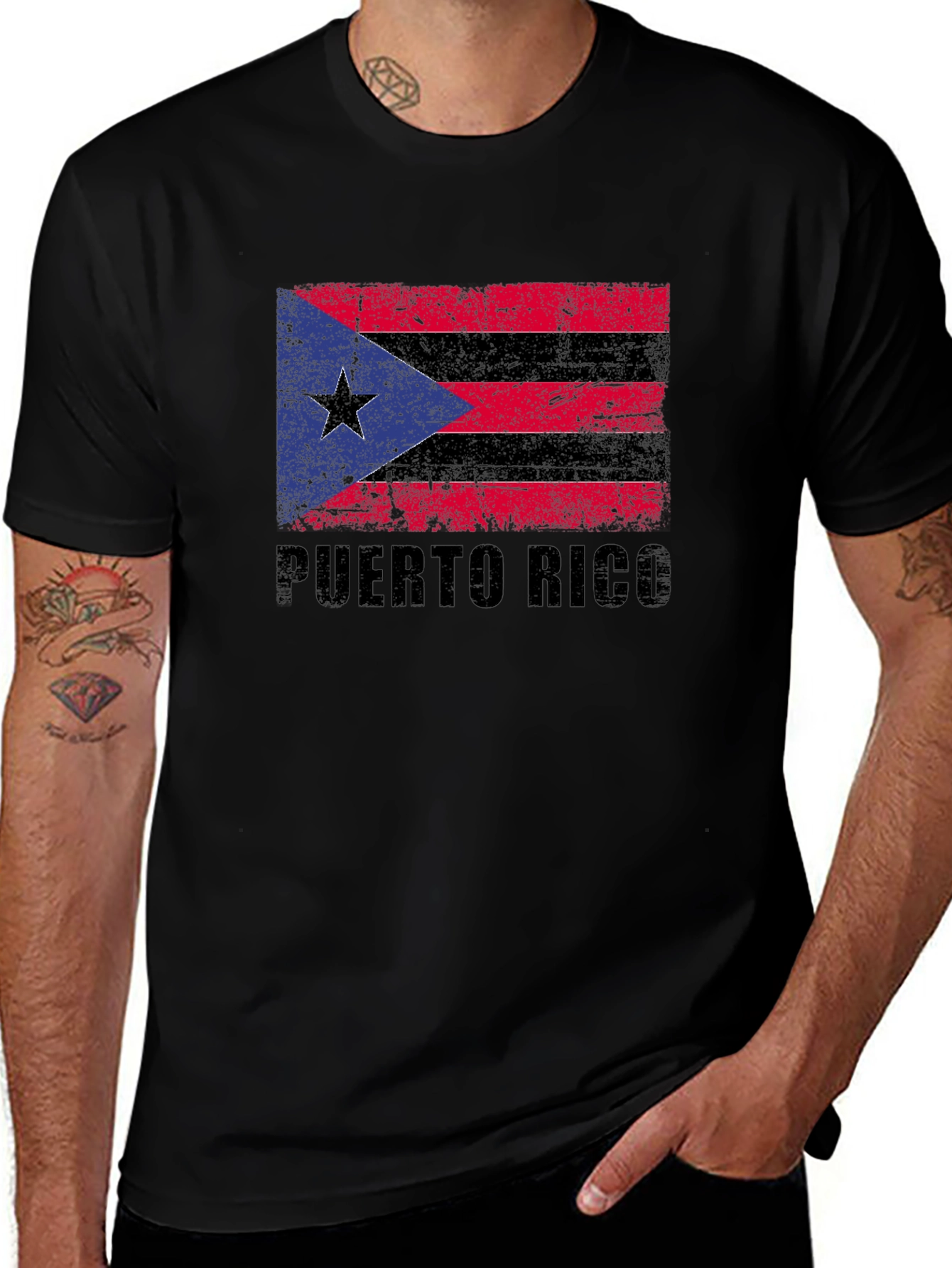 Puerto Rico Flag T-Shirt - Distressed Graphic Tee