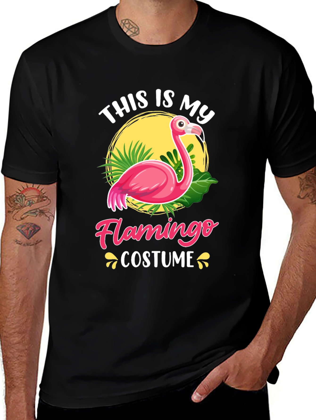 Variant 12 of Flamingo Costume T-Shirt - Unique Graphic Tee