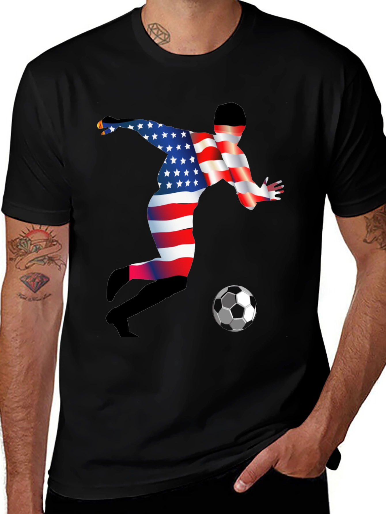 Variant 21 of American Soccer Player Graphic T-Shirt