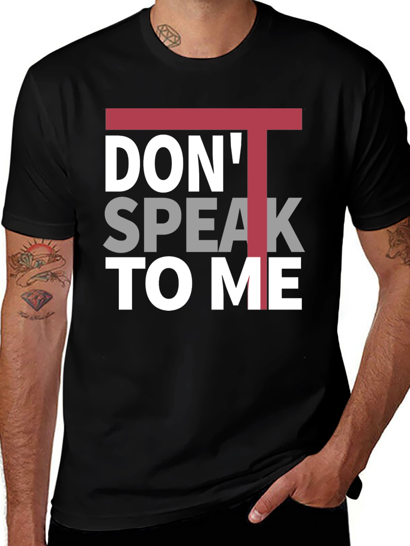 Variant 23 of Don't Speak to Me Graphic Tee - Black T-Shirt