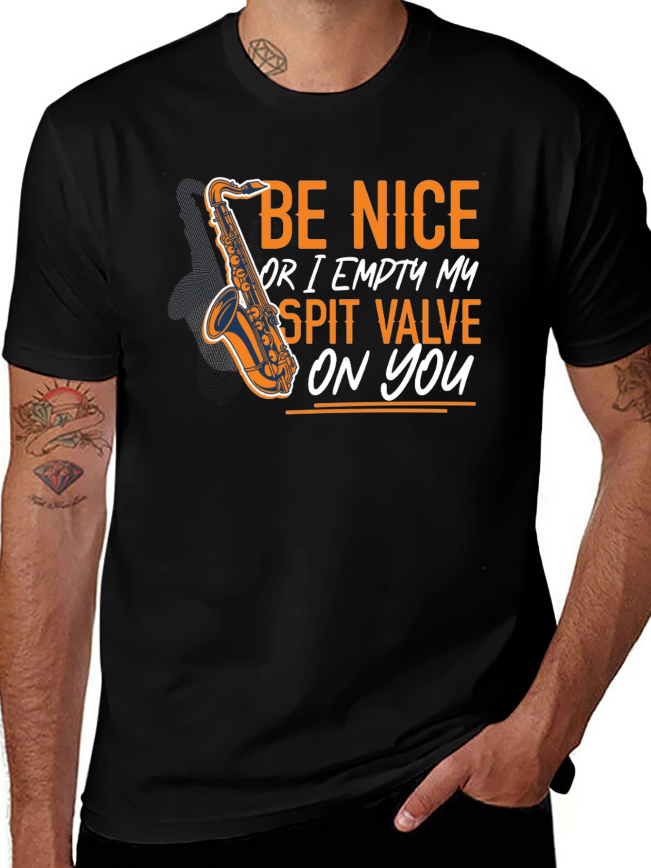 Variant 26 of Be Nice Saxophone T-Shirt - Funny Musician Tee