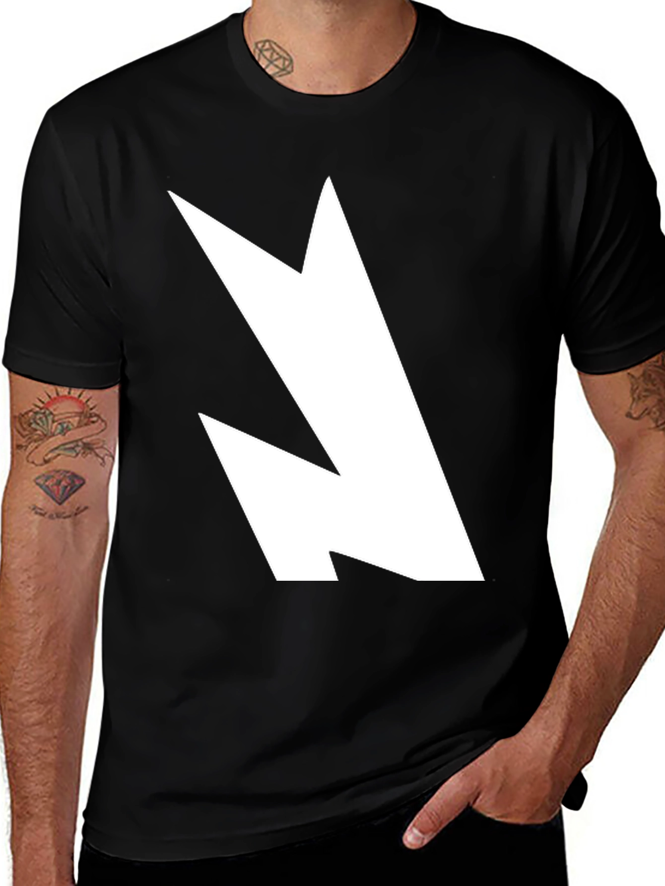 Variant 2 of Bold Graphic Tee - White Design on Black