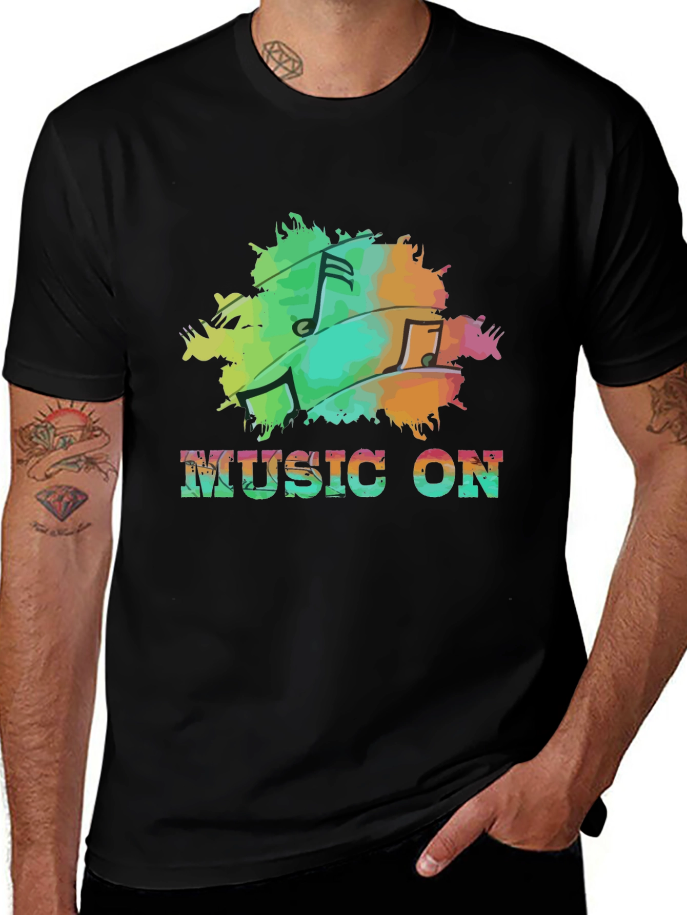 Variant 20 of Music On Black T-Shirt