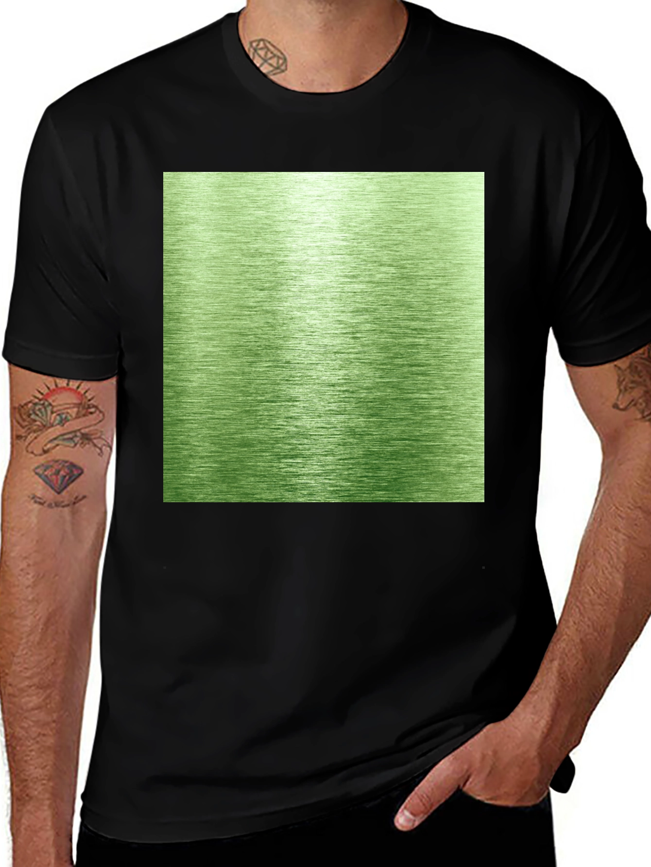 Variant 29 of Modern Green Brushed Metal Graphic Tee - Black