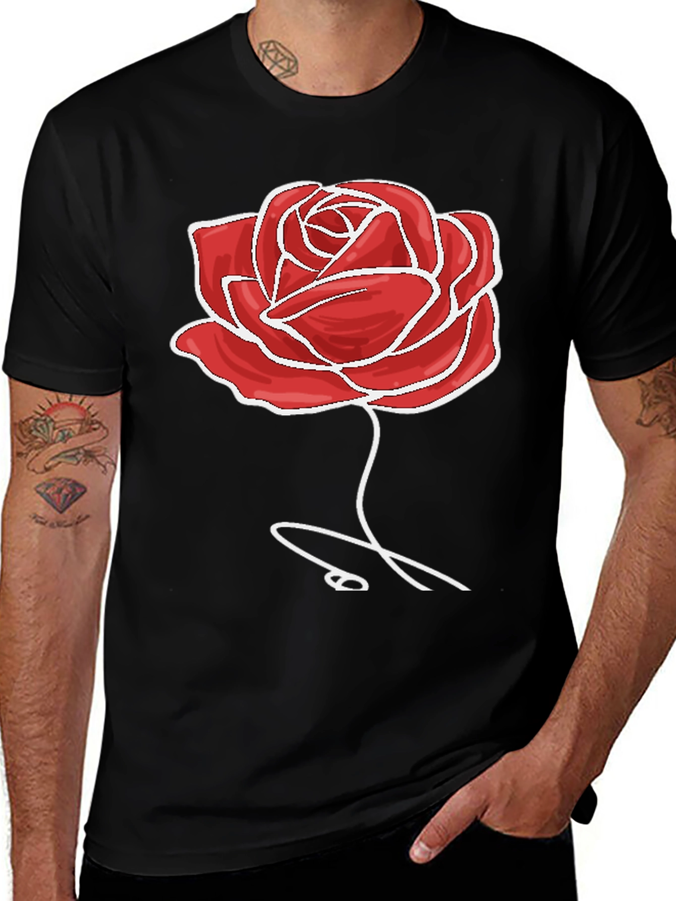 Variant 26 of Rose Graphic Tee - Stylish & Unique Design