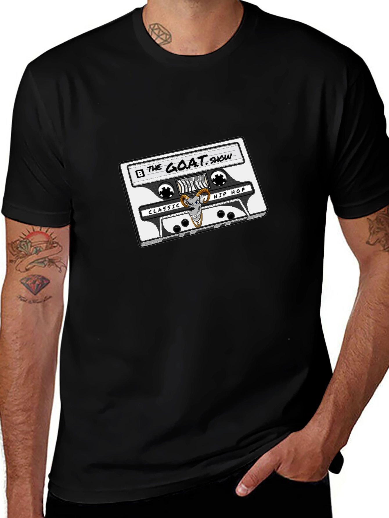 Variant 7 of GOAT Show Cassette Graphic Tee - Classic Hip Hop Style