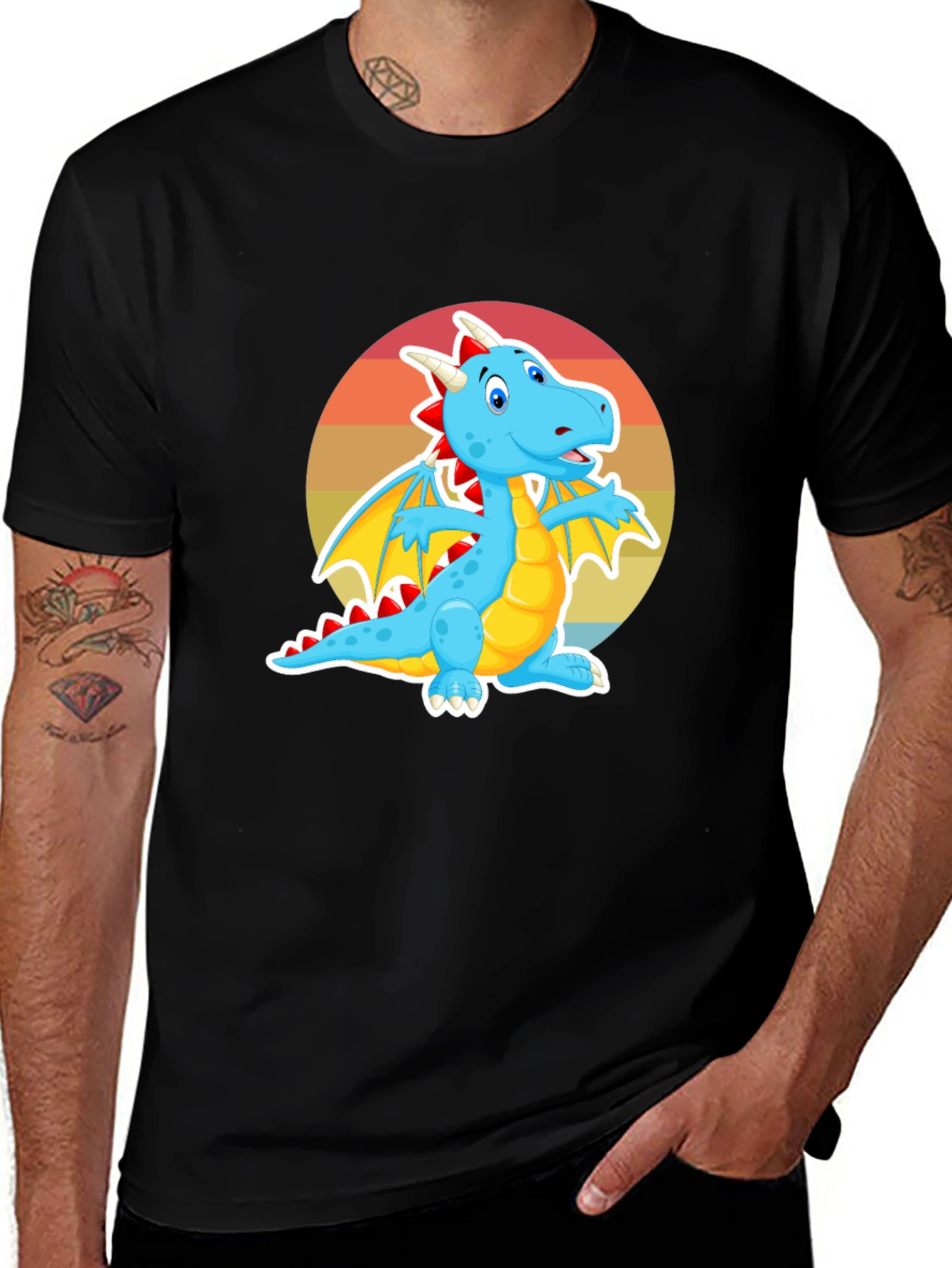 Variant 10 of Dragon Graphic T-Shirt - Fun Cartoon Design