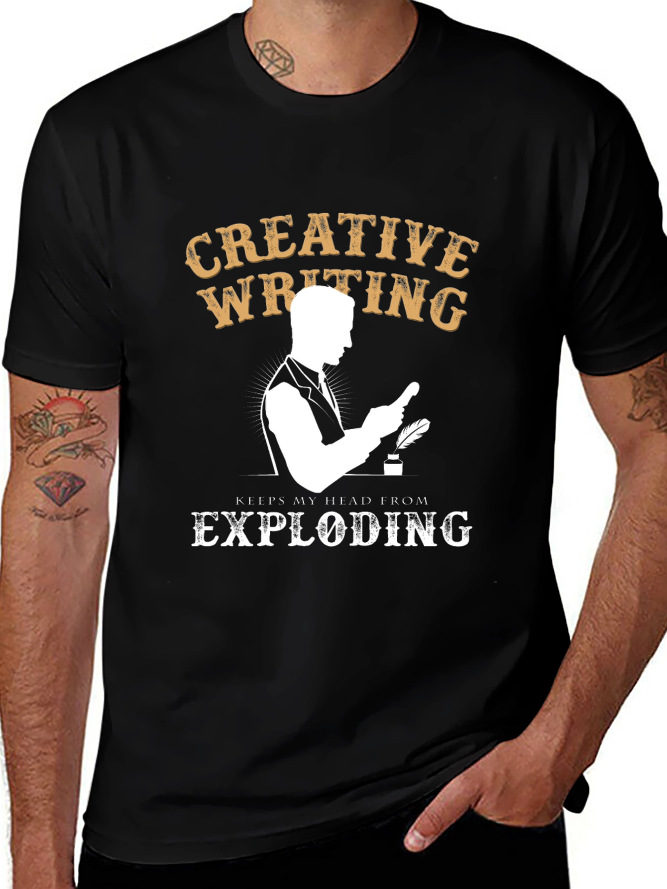 Creative Writing T-Shirt - Exploding Head Design