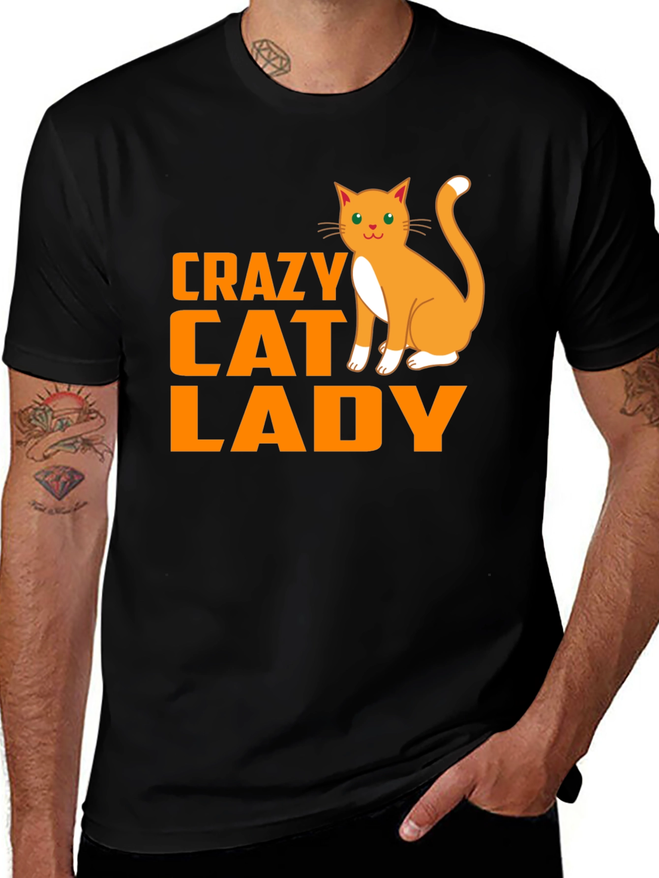 Variant 12 of Crazy Cat Lady Black T-Shirt