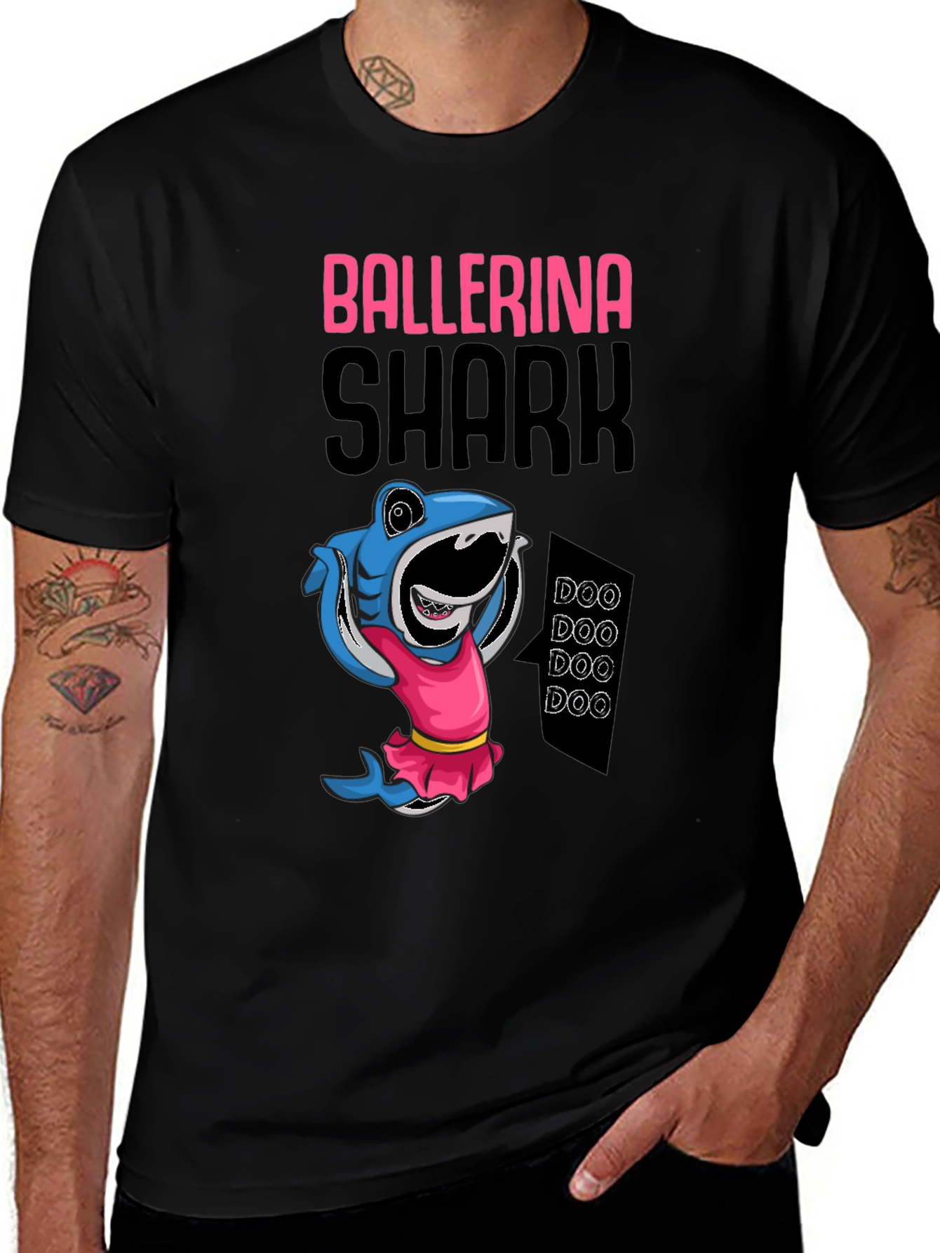 Variant 15 of Ballerina Shark Black T-Shirt