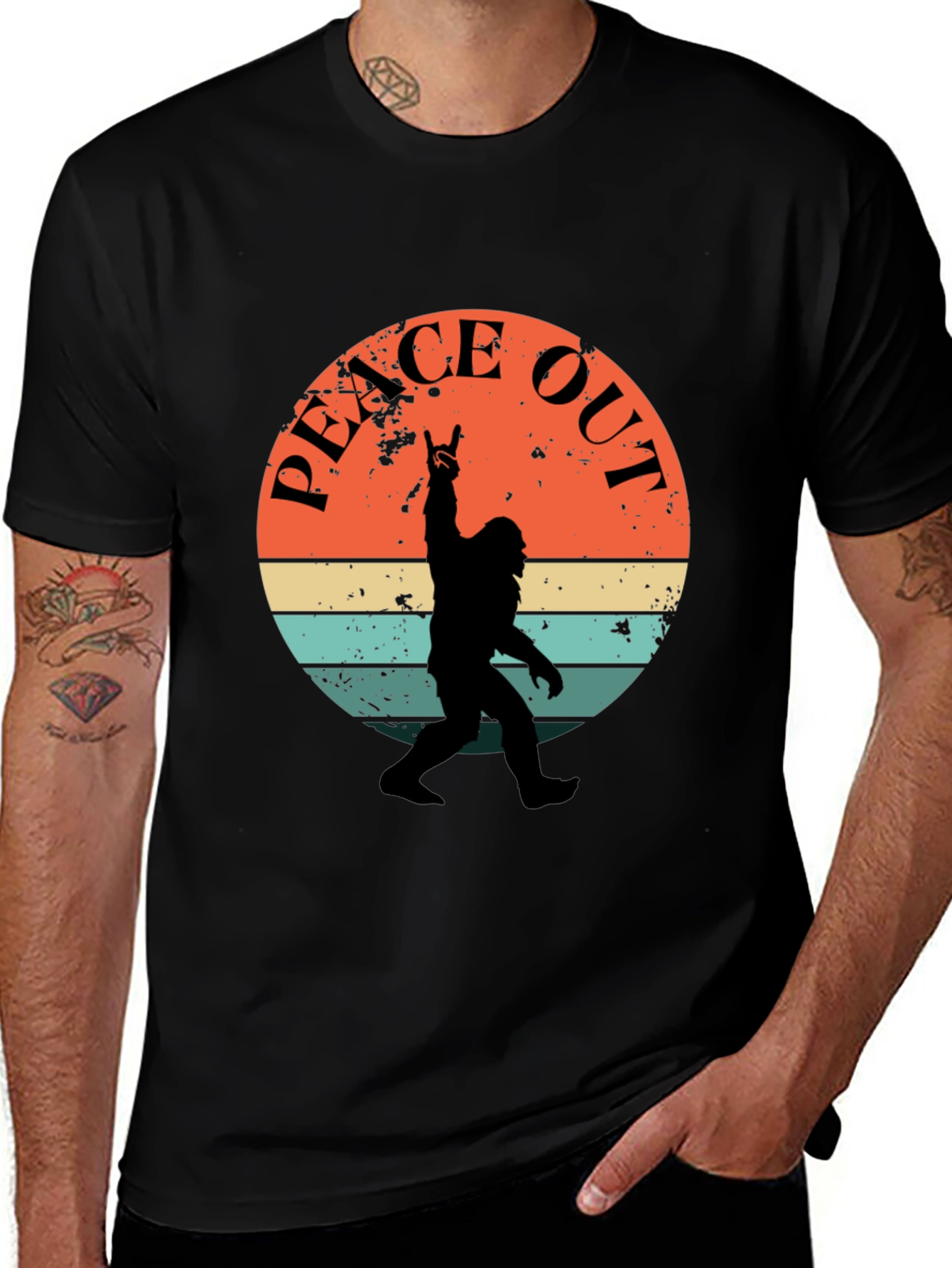 Variant 6 of Peace Out Bigfoot Graphic Tee