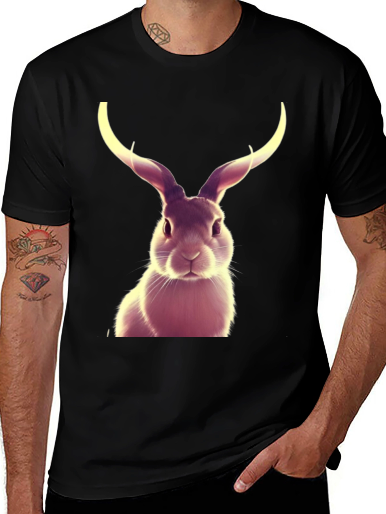 Variant 13 of Rabbit with Antlers Graphic T-Shirt