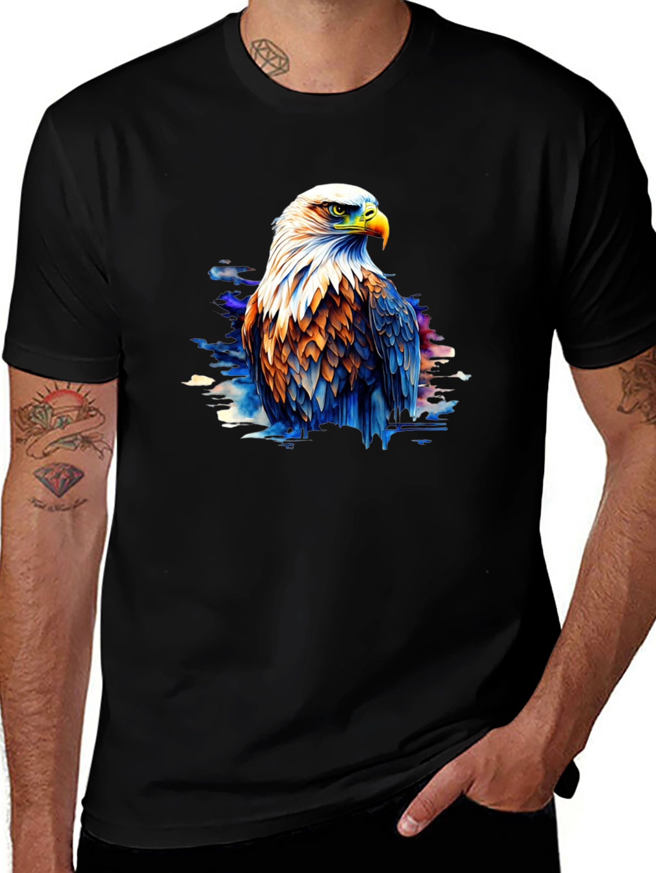 Variant 26 of Eagle Graphic Black T-Shirt for Men
