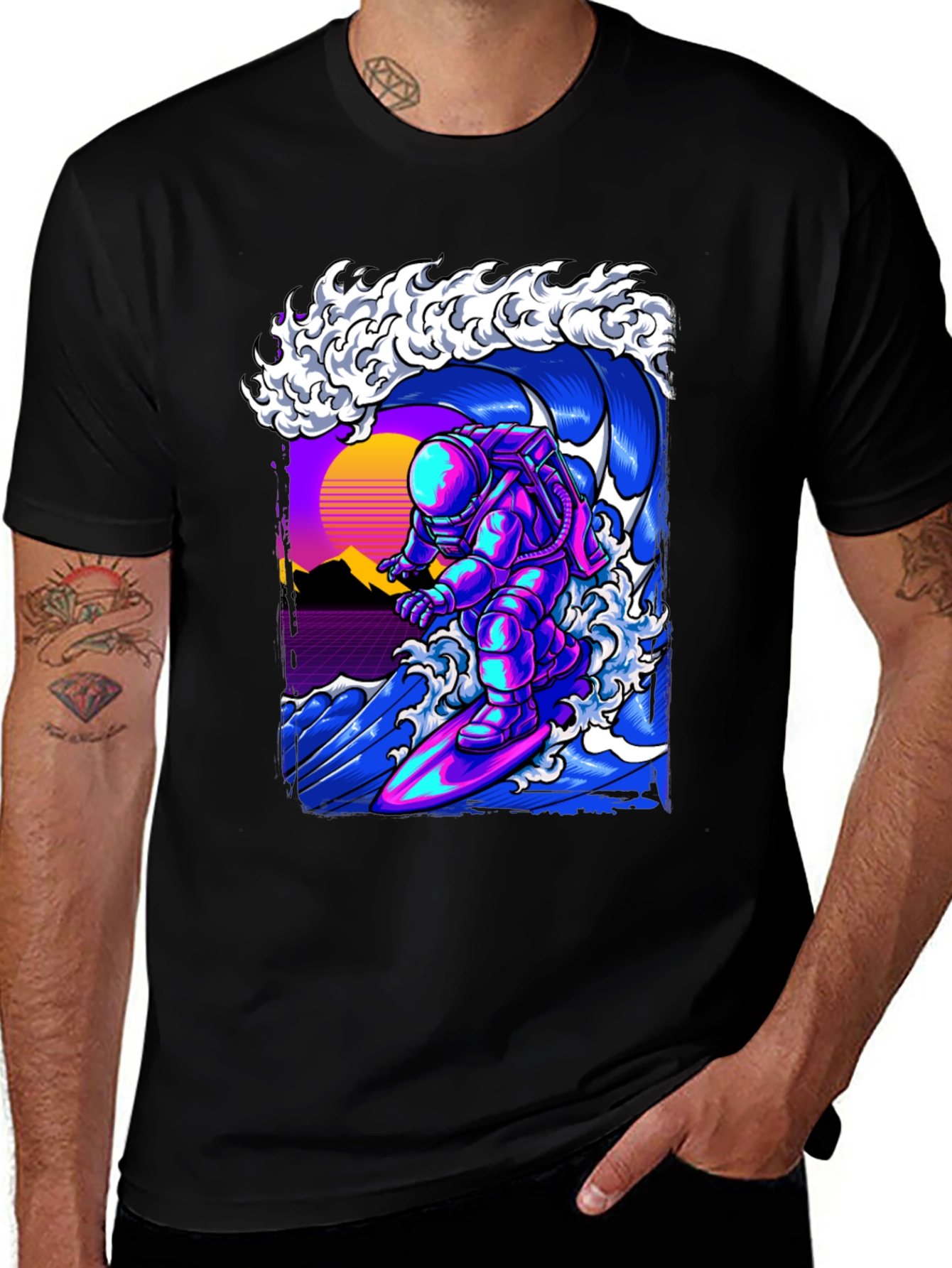 Variant 26 of Surfing Astronaut Graphic Tee