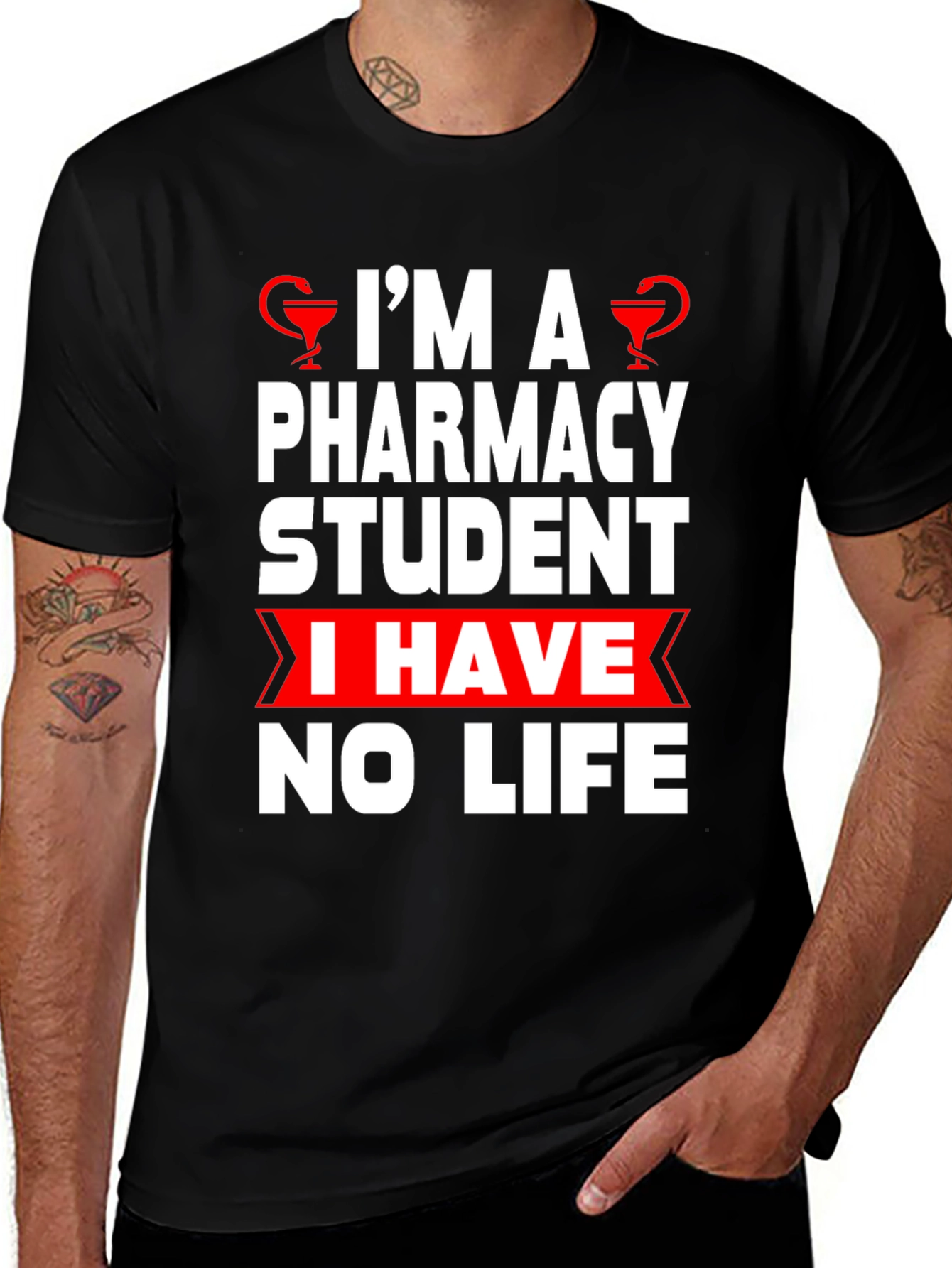 Variant 6 of Pharmacy Student Humor T-Shirt - No Life!
