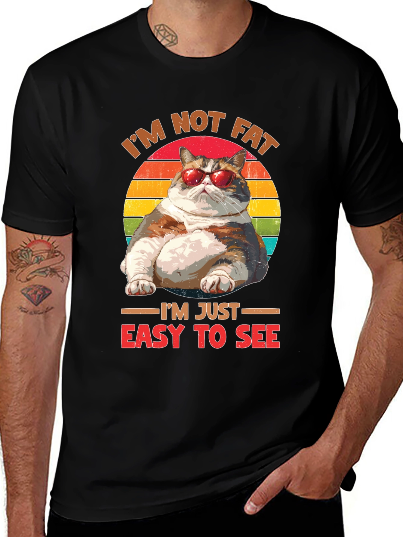 Variant 12 of I'm Not Fat Easy To See T-Shirt Cat