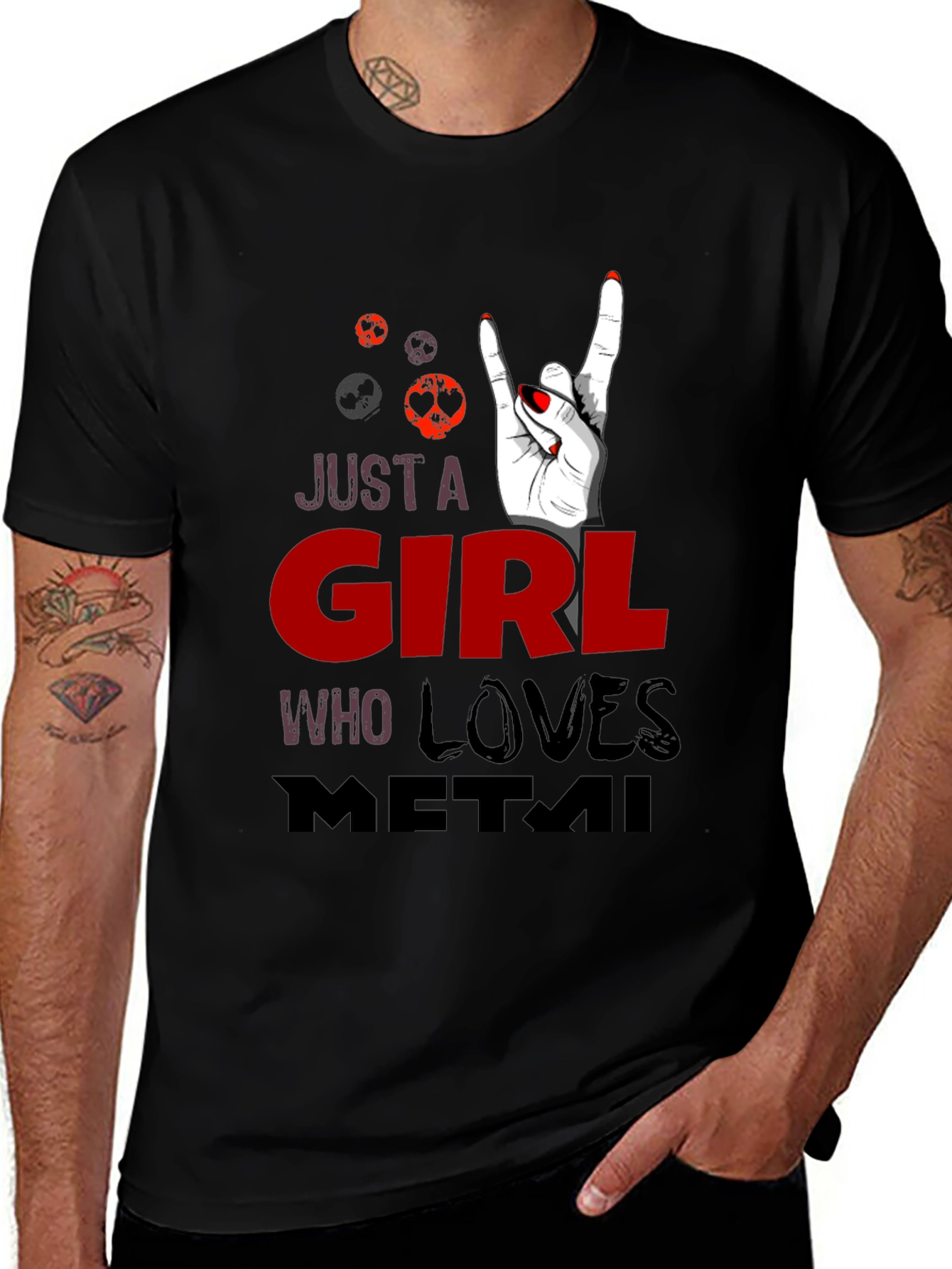 Just a Girl Who Loves Metal Graphic T-Shirt