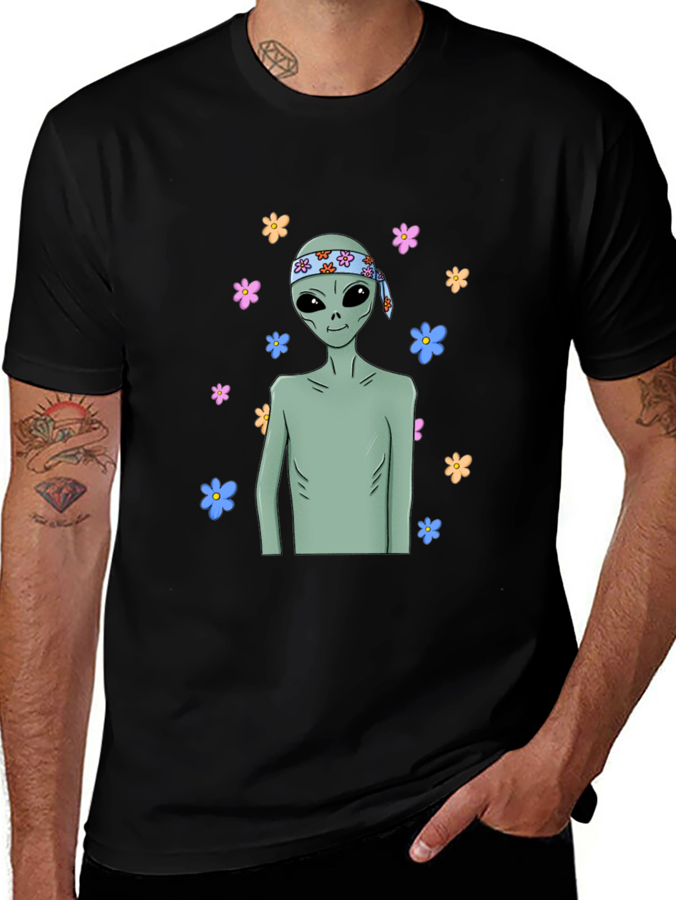 Variant 6 of Groovy Alien T-Shirt - Peace, Love & Outer Space