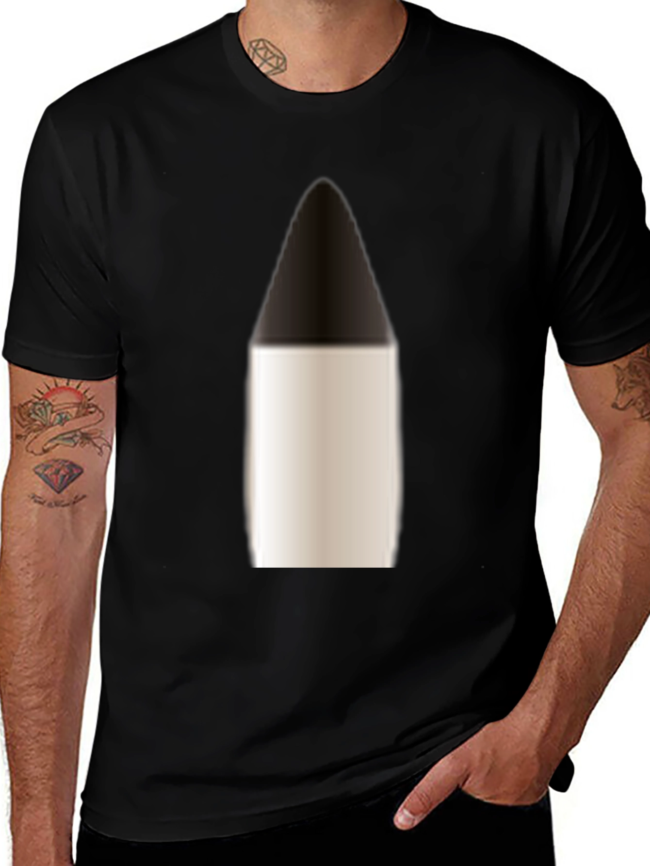 Variant 7 of Bullet Graphic Print Black T-Shirt