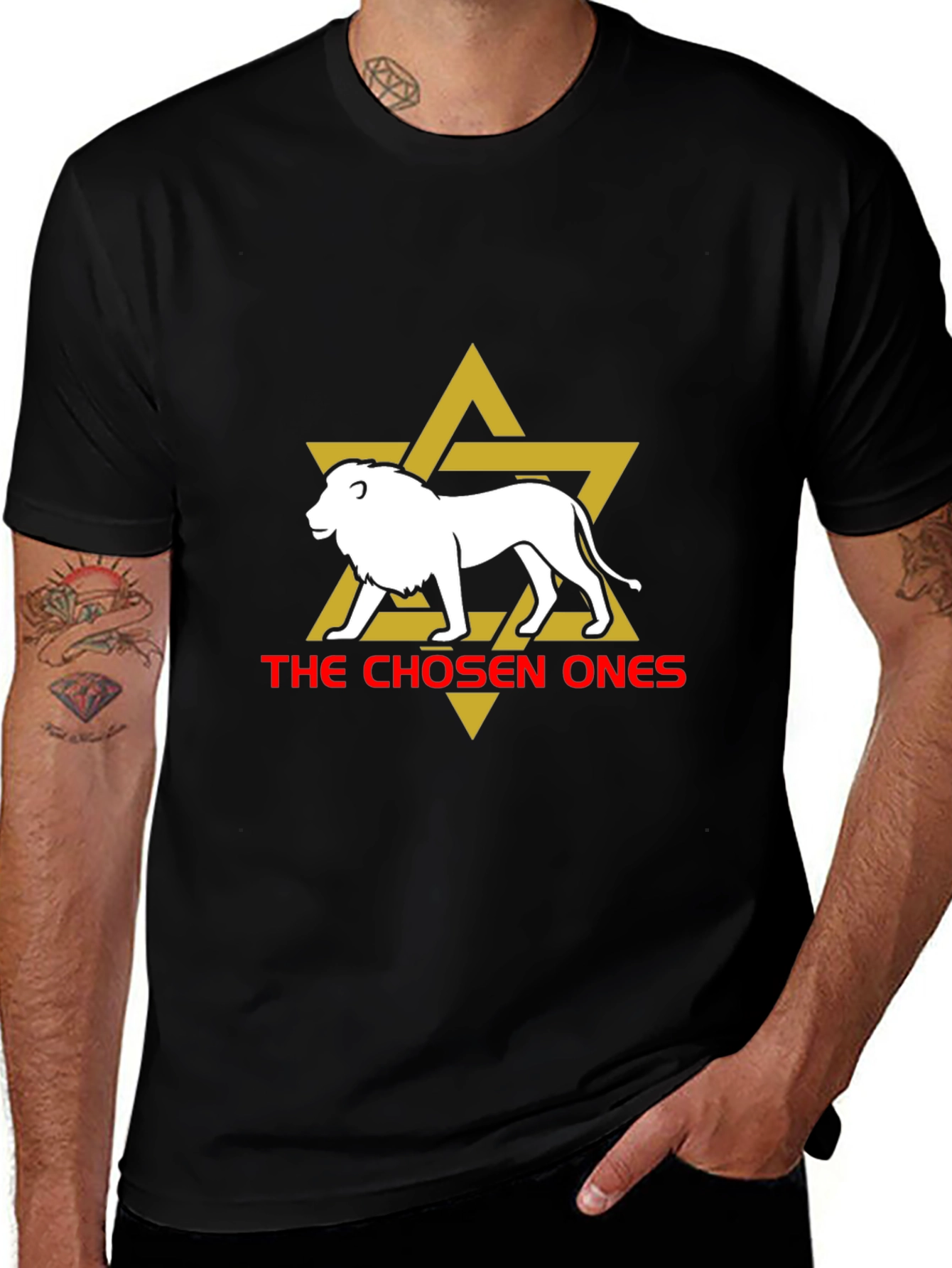 Variant 24 of The Chosen Ones Lion Star Graphic Tee - Black