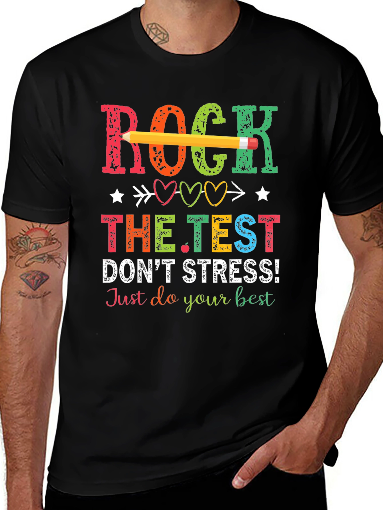 Variant 15 of Rock The Test T-Shirt - Don't Stress! 