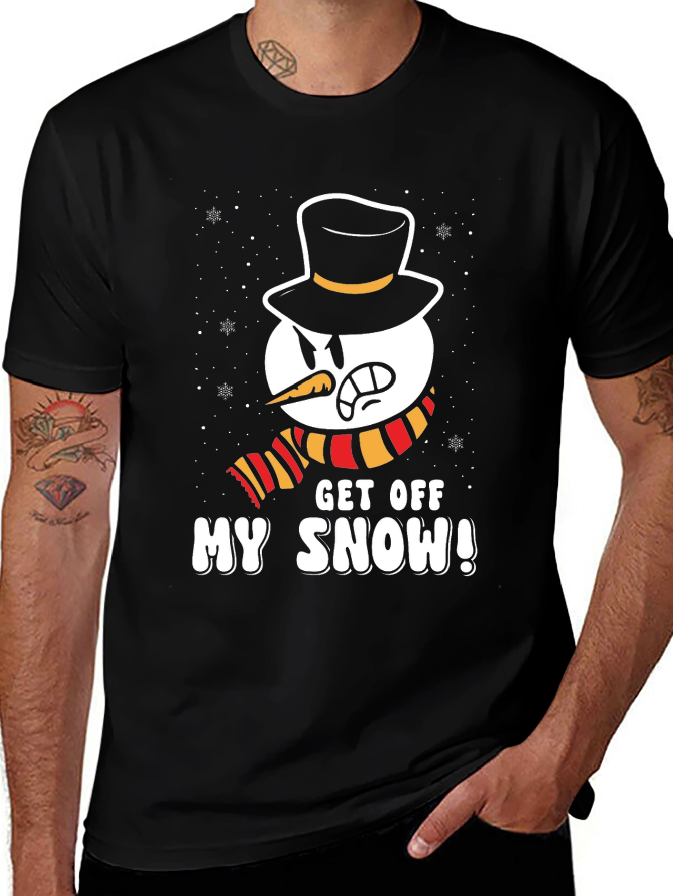 Variant 30 of Grumpy Snowman Graphic Tee - Get Off My Snow!