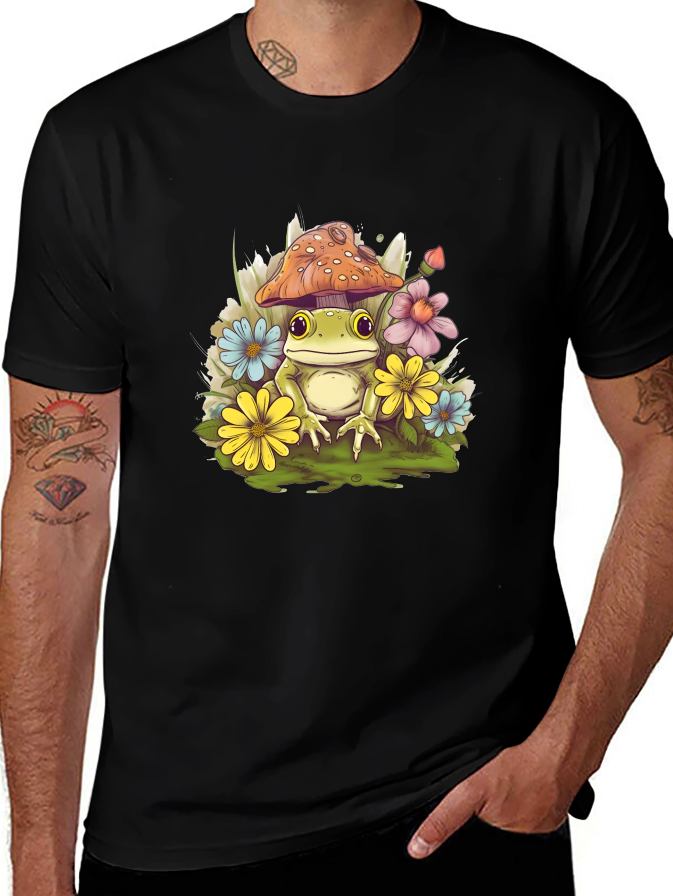 Variant 18 of Mushroom Frog Graphic Tee - Whimsical Comfort