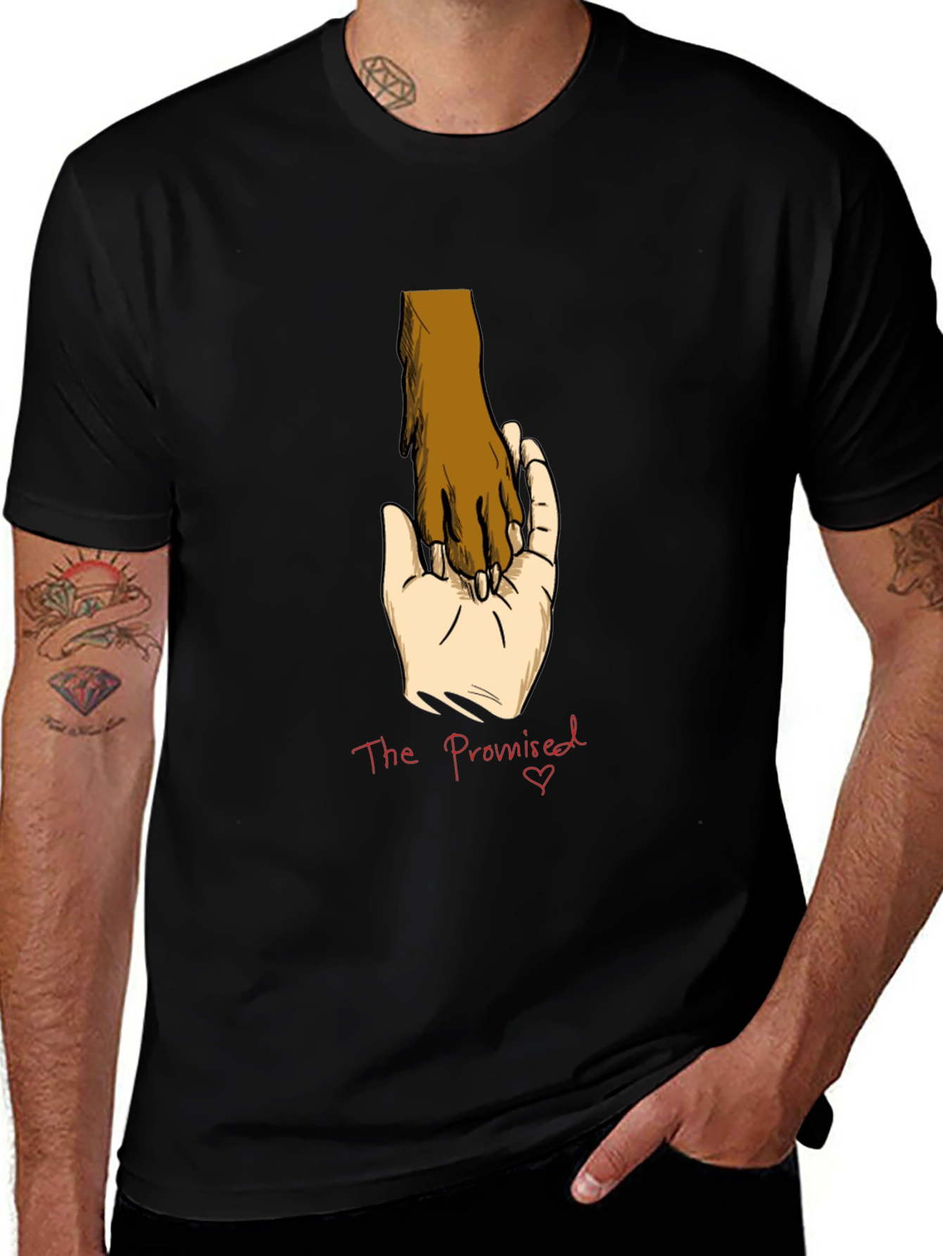 Variant 6 of The Promised T-Shirt: Dog Paw & Human Hand