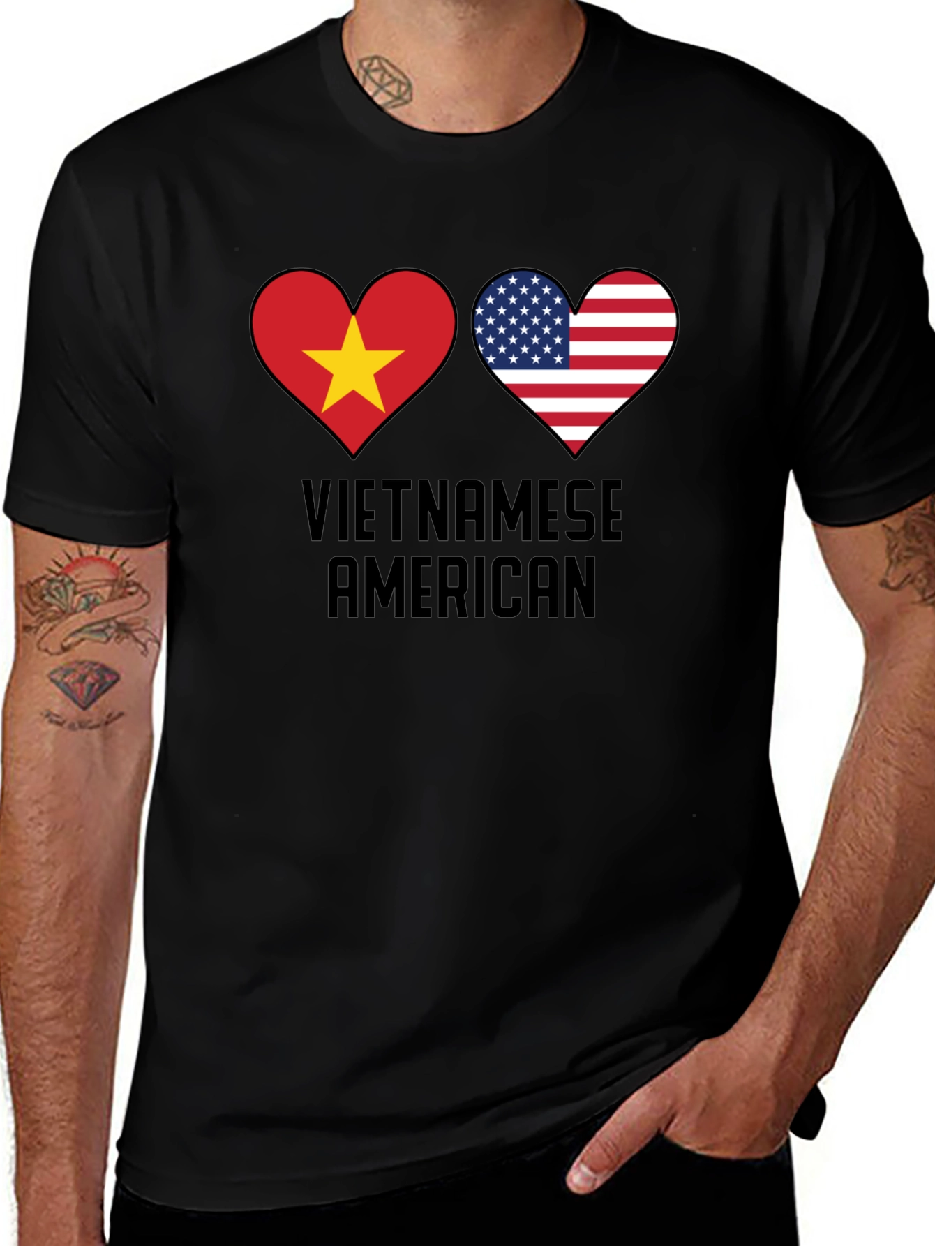 Vietnamese American Heart Flag T-Shirt