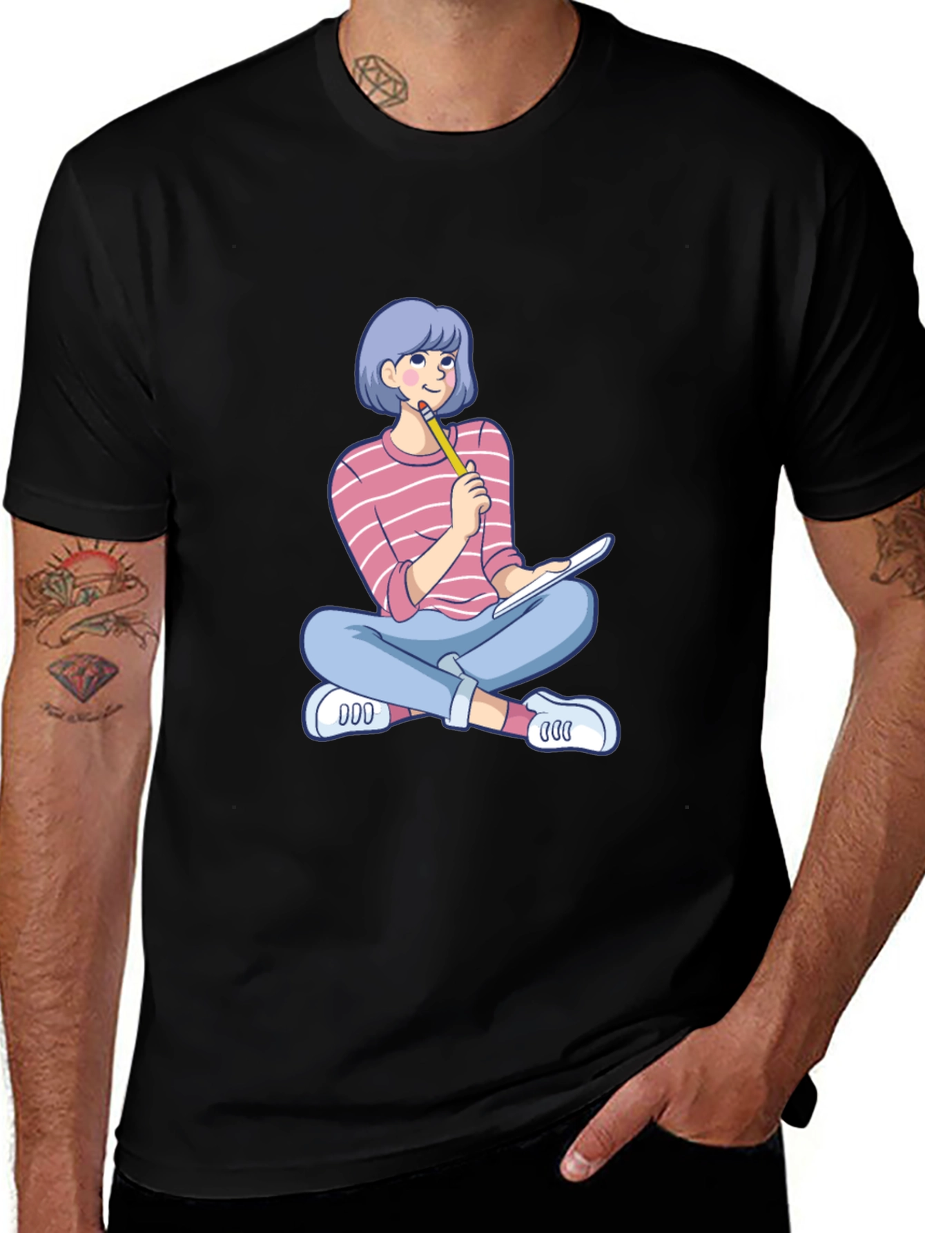 Variant 9 of Cartoon Girl Design T-Shirt