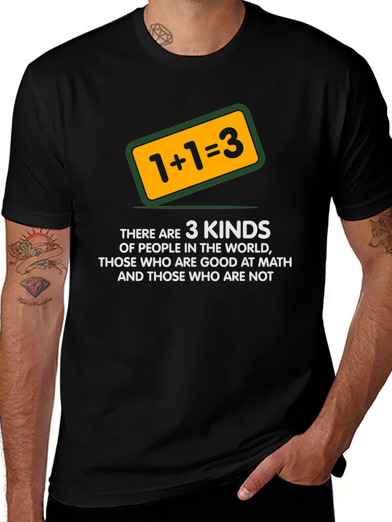 Variant 9 of Math Humor T-Shirt: 1+1=3 Funny Tee