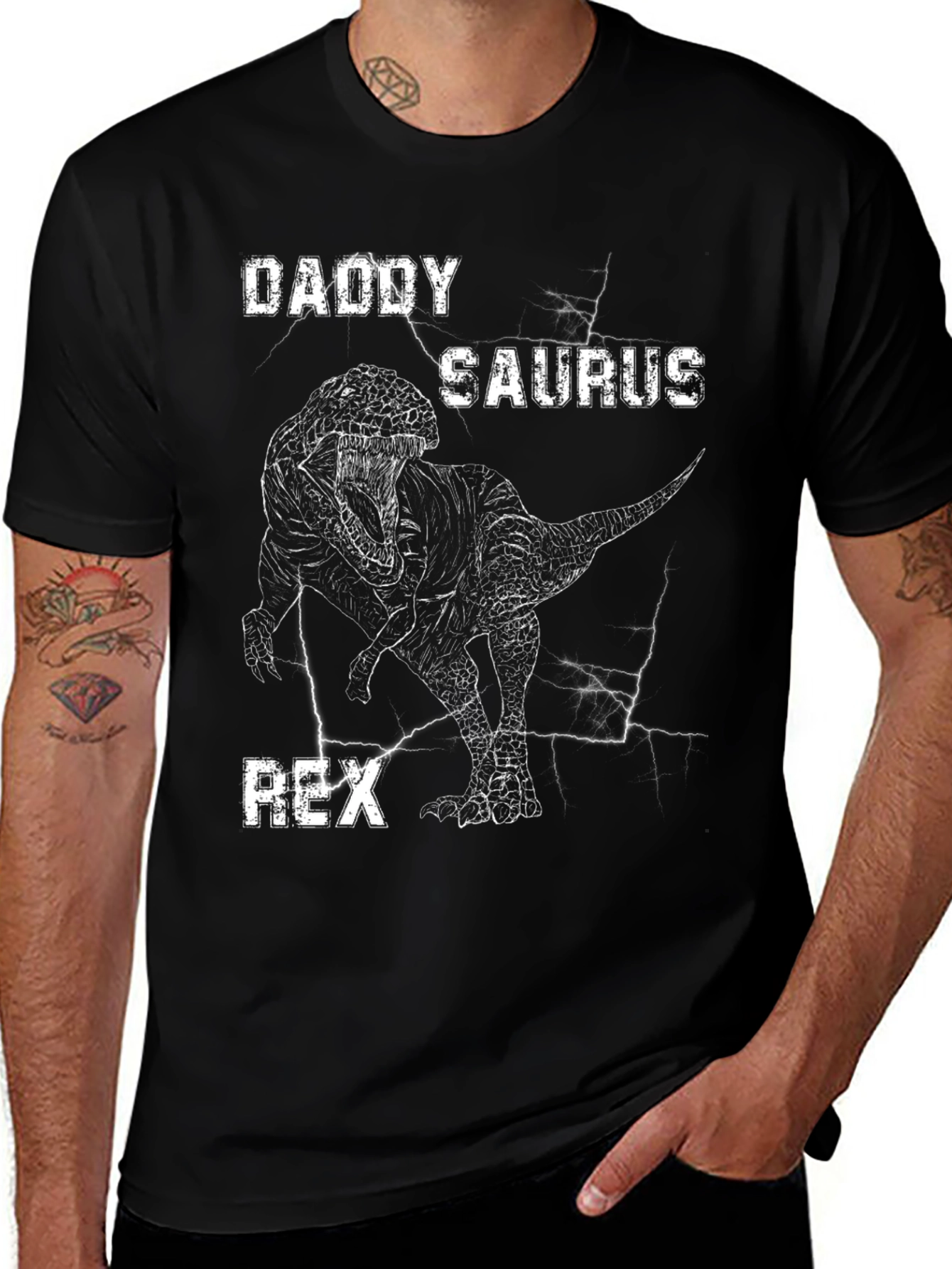 Daddy Saurus Rex Graphic T-Shirt