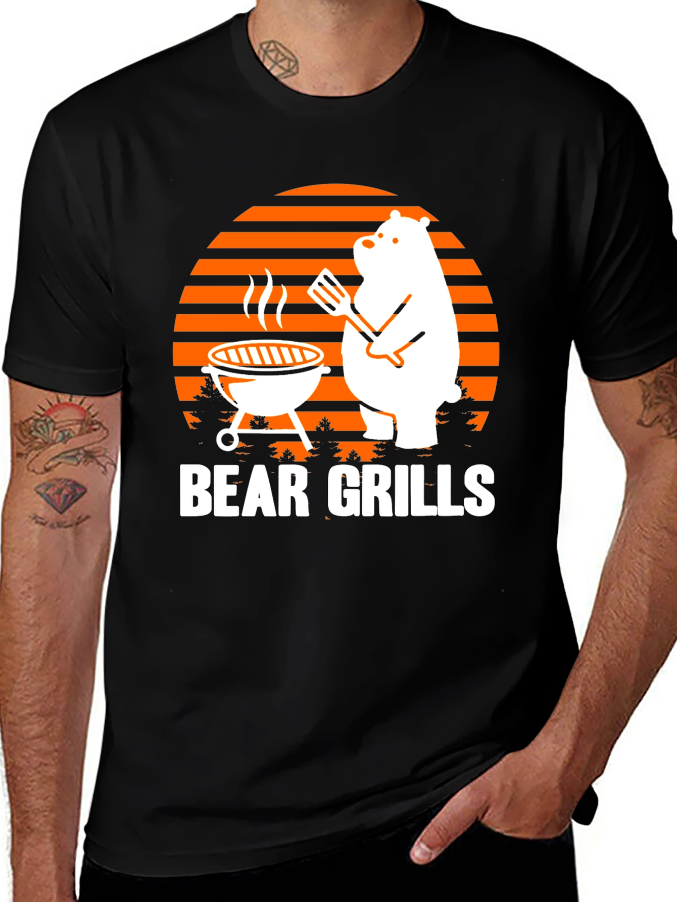 Bear Grills T-Shirt - BBQ Funny Tee