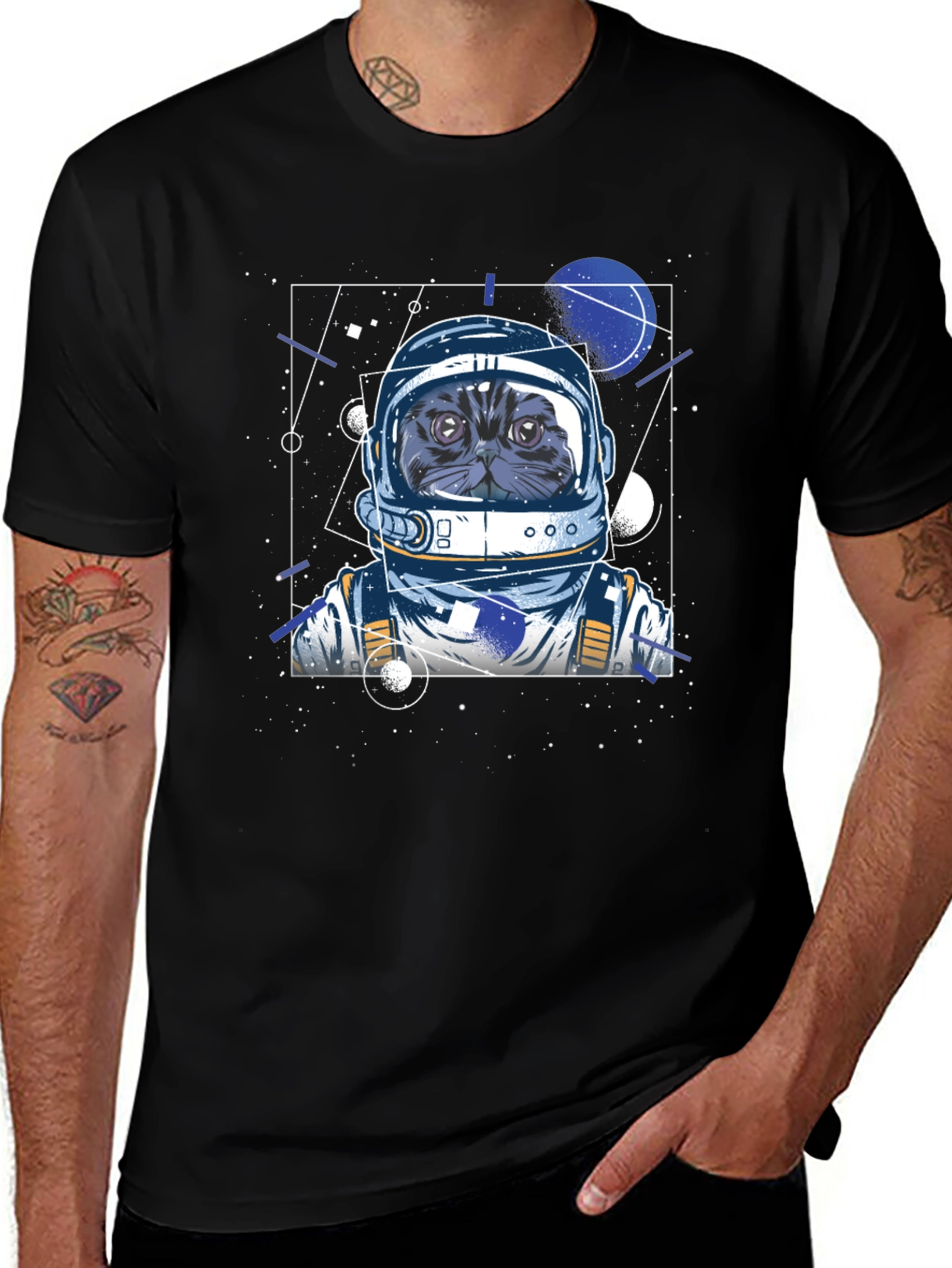 Variant 25 of Astronaut Cat Graphic Tee - Space Kitty T-Shirt