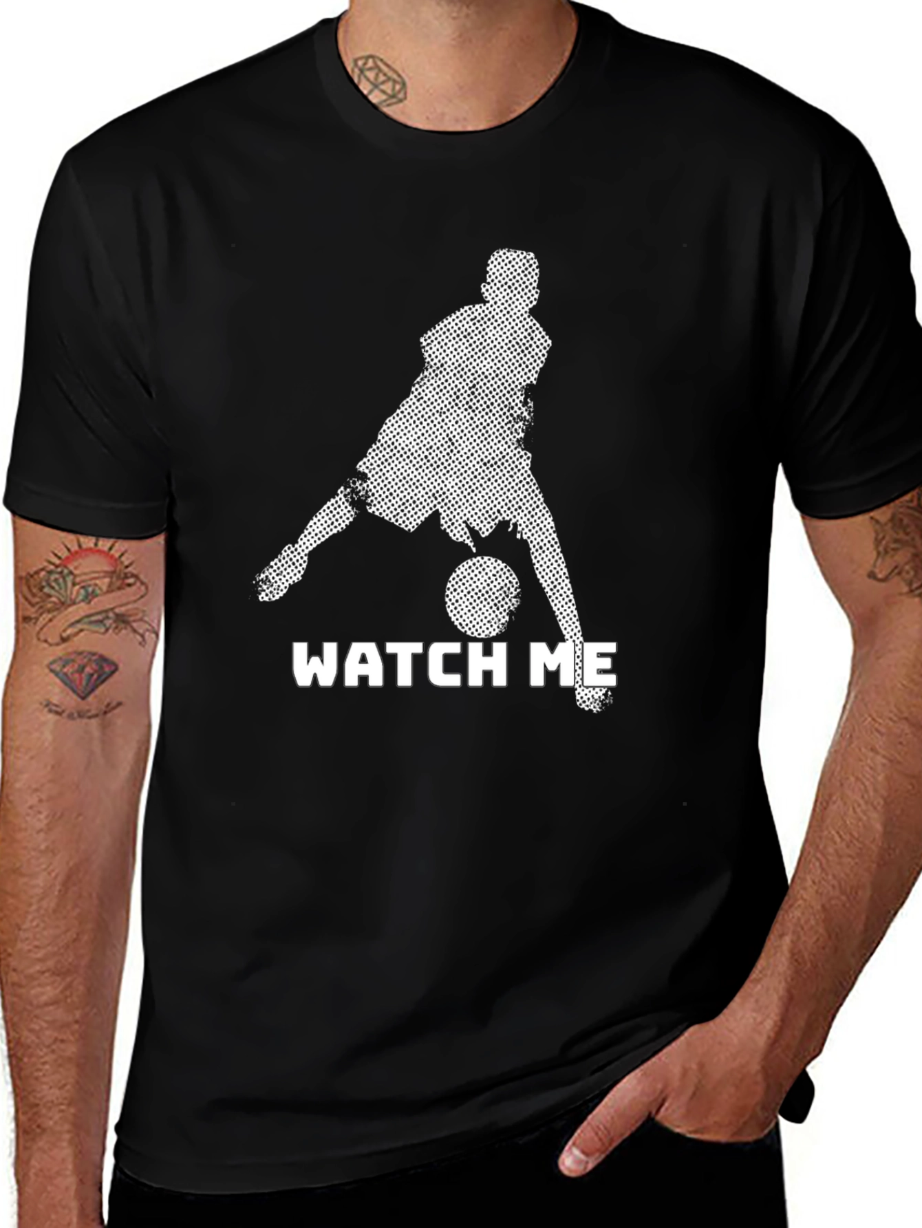 Variant 26 of Watch Me Basketball Graphic Tee - Stylish Black T-Shirt