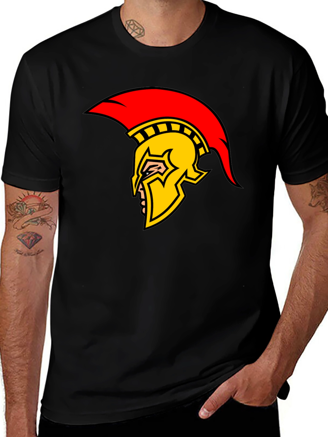 Variant 8 of Spartan Helmet Graphic T-Shirt - Bold Design