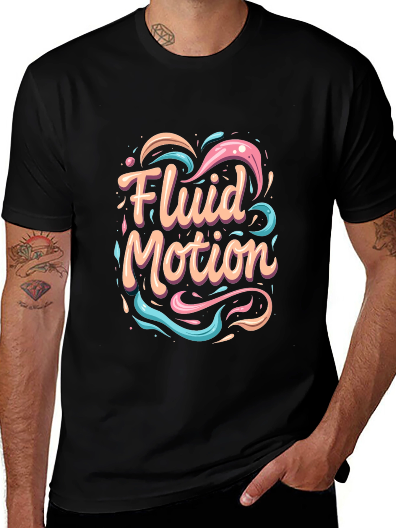 Variant 13 of Fluid Motion Graphic Tee - Stylish Comfort
