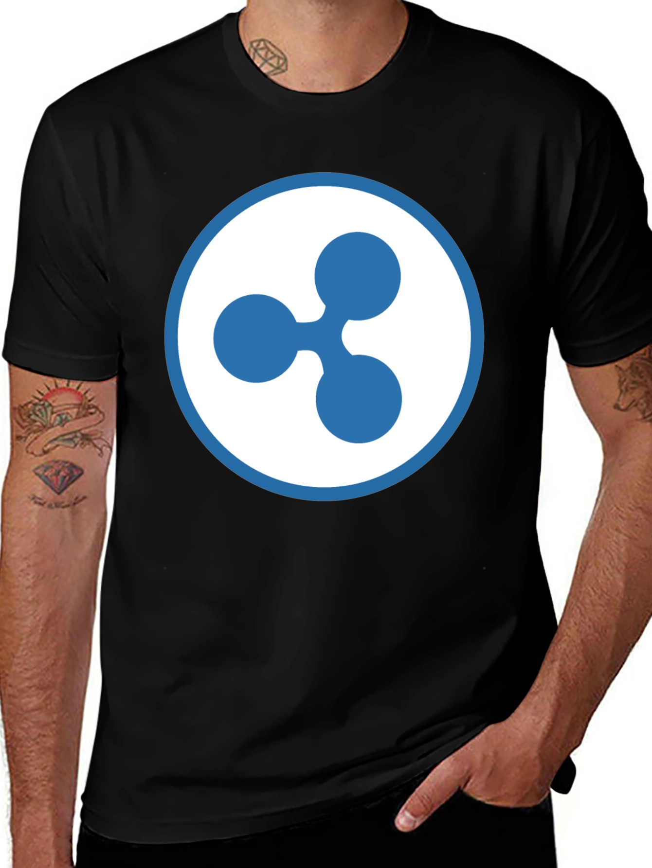 Ripple XRP Crypto Logo T-Shirt - Black